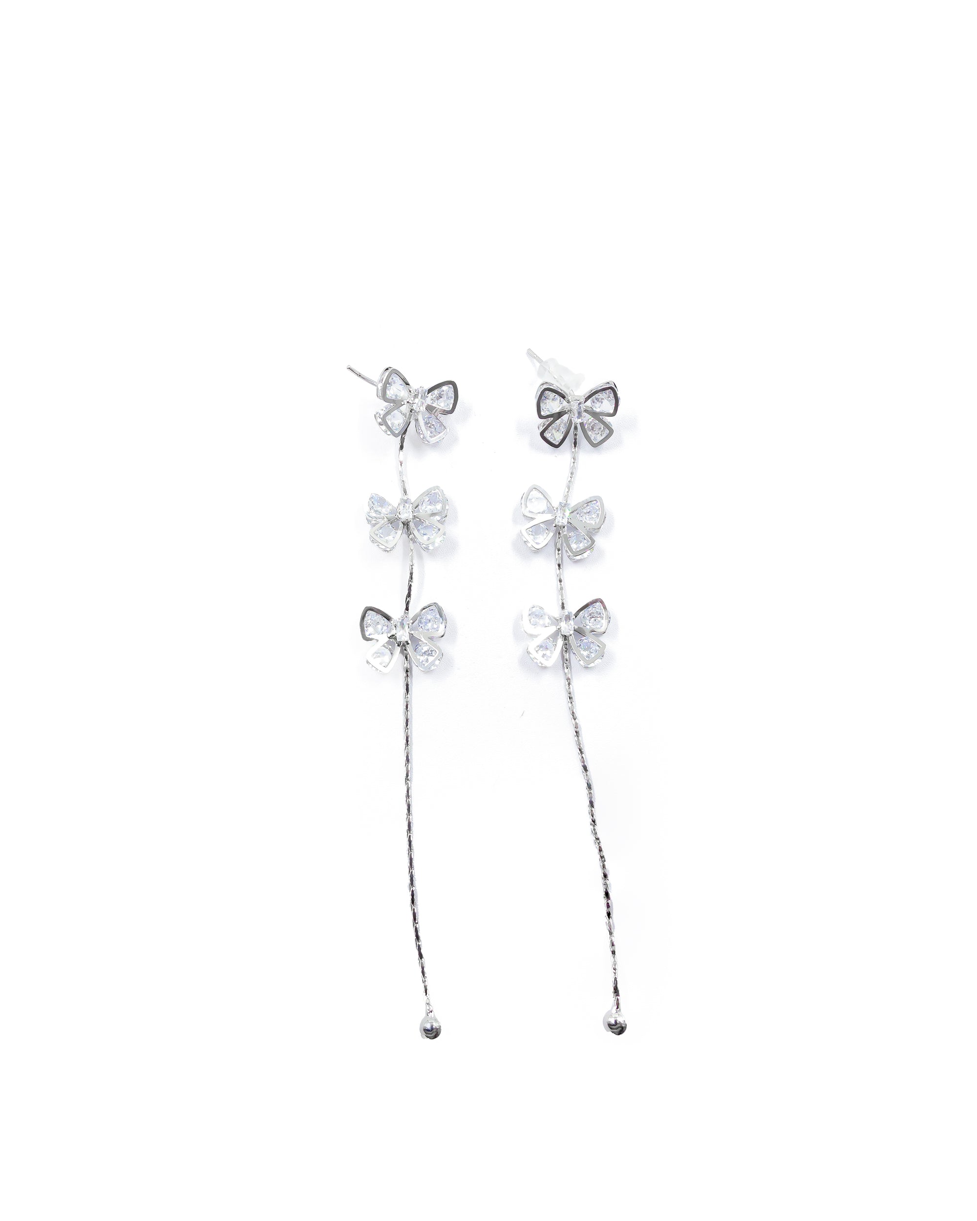 Aretes Largos Ansheli Plateados M17 Oro Laminado