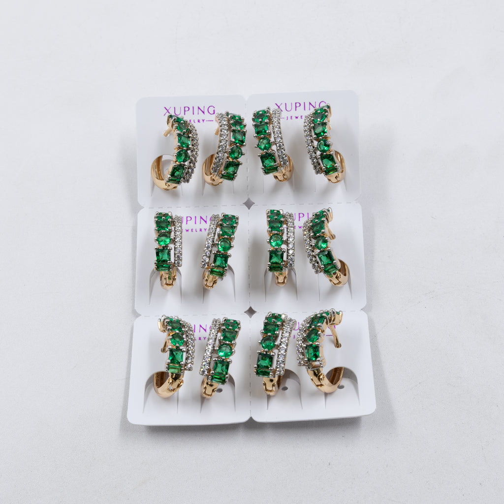 Paquete de 6 pares de Aretes Xuping Dorado M25 Oro Laminado
