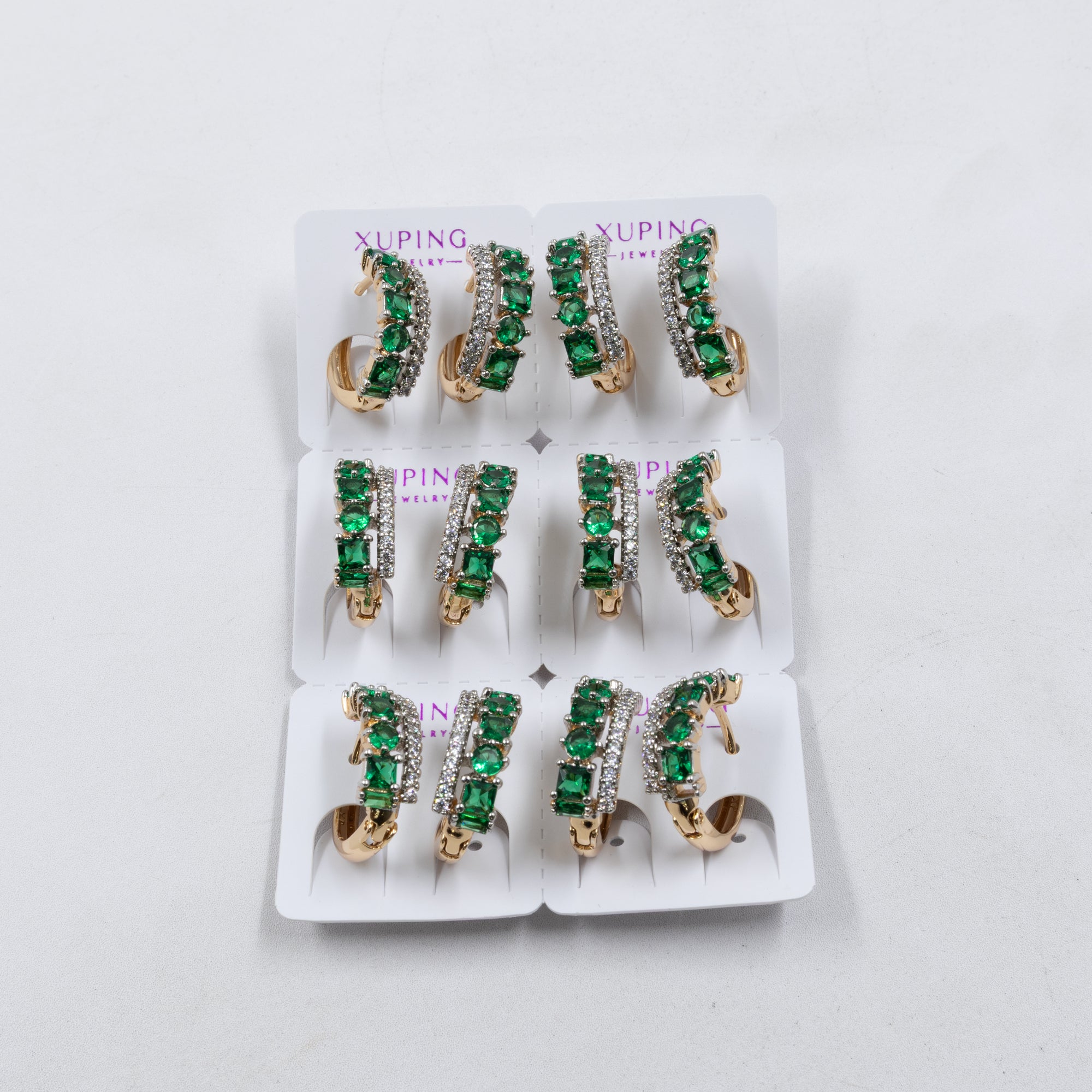 Paquete de 6 pares de Aretes Xuping Dorado M25 Oro Laminado