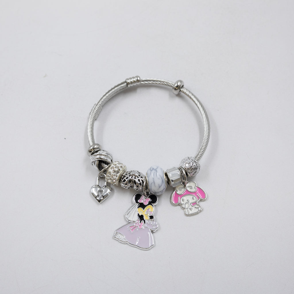 Pulsera tipo Pandora Plateados M8 Oro Laminado