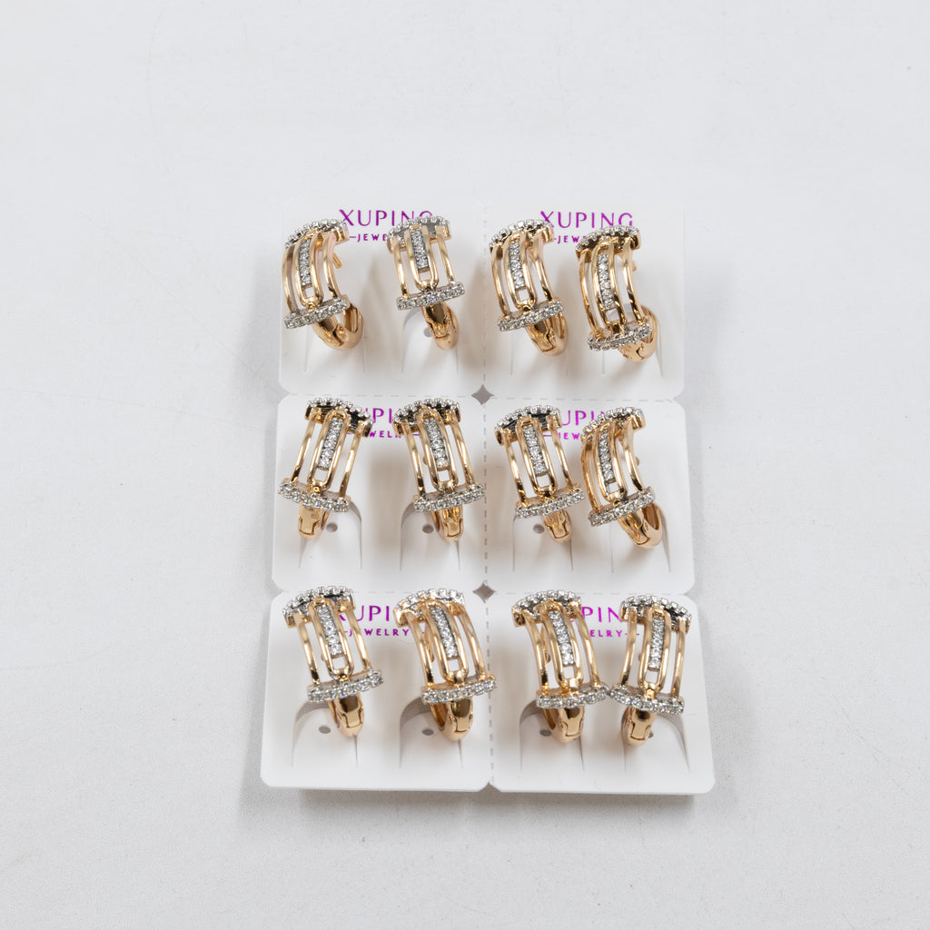 Paquete de 6 pares de Aretes Xuping Dorado M12 Oro Laminado