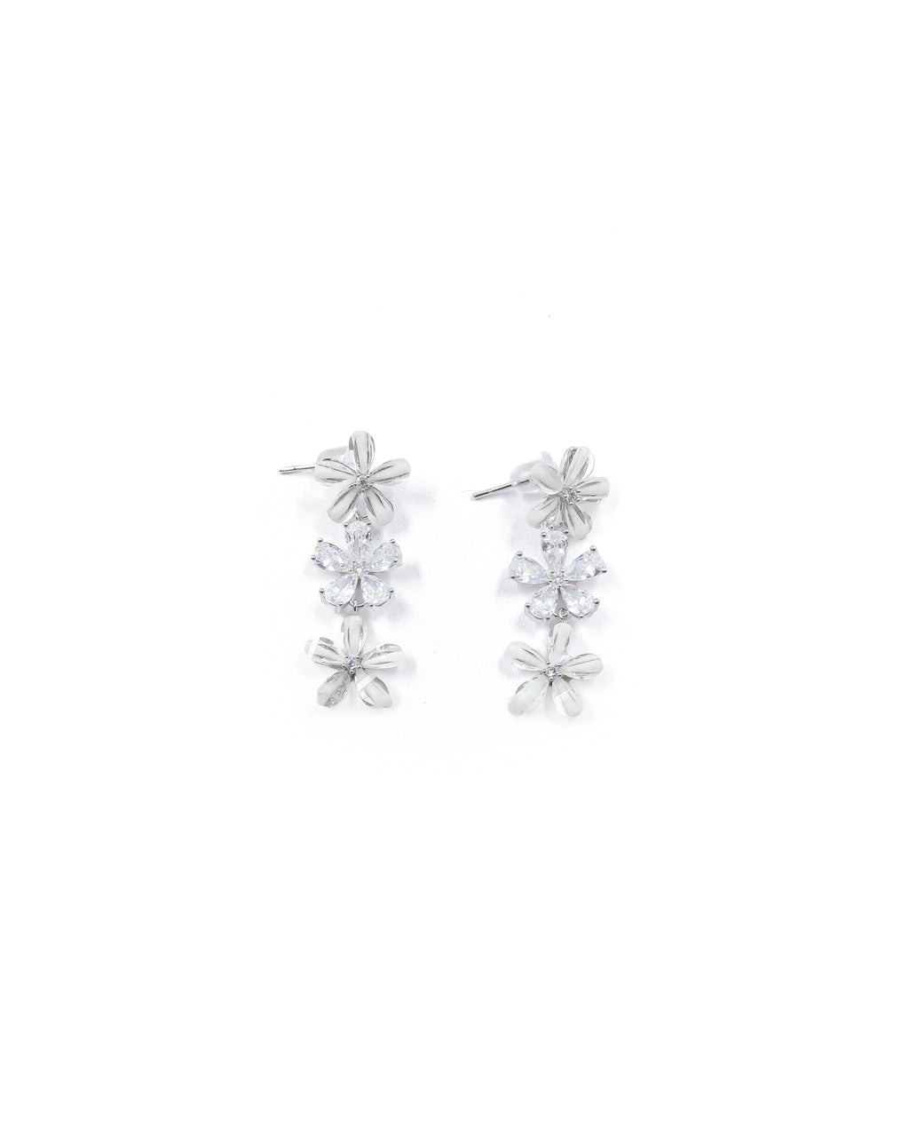 Aretes Largos Ansheli Plateados M23 Oro Laminado