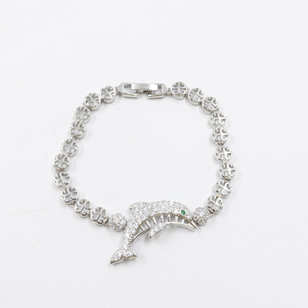 Cadenas de Pulseras Plateadas con Piedras M8 Oro Laminado