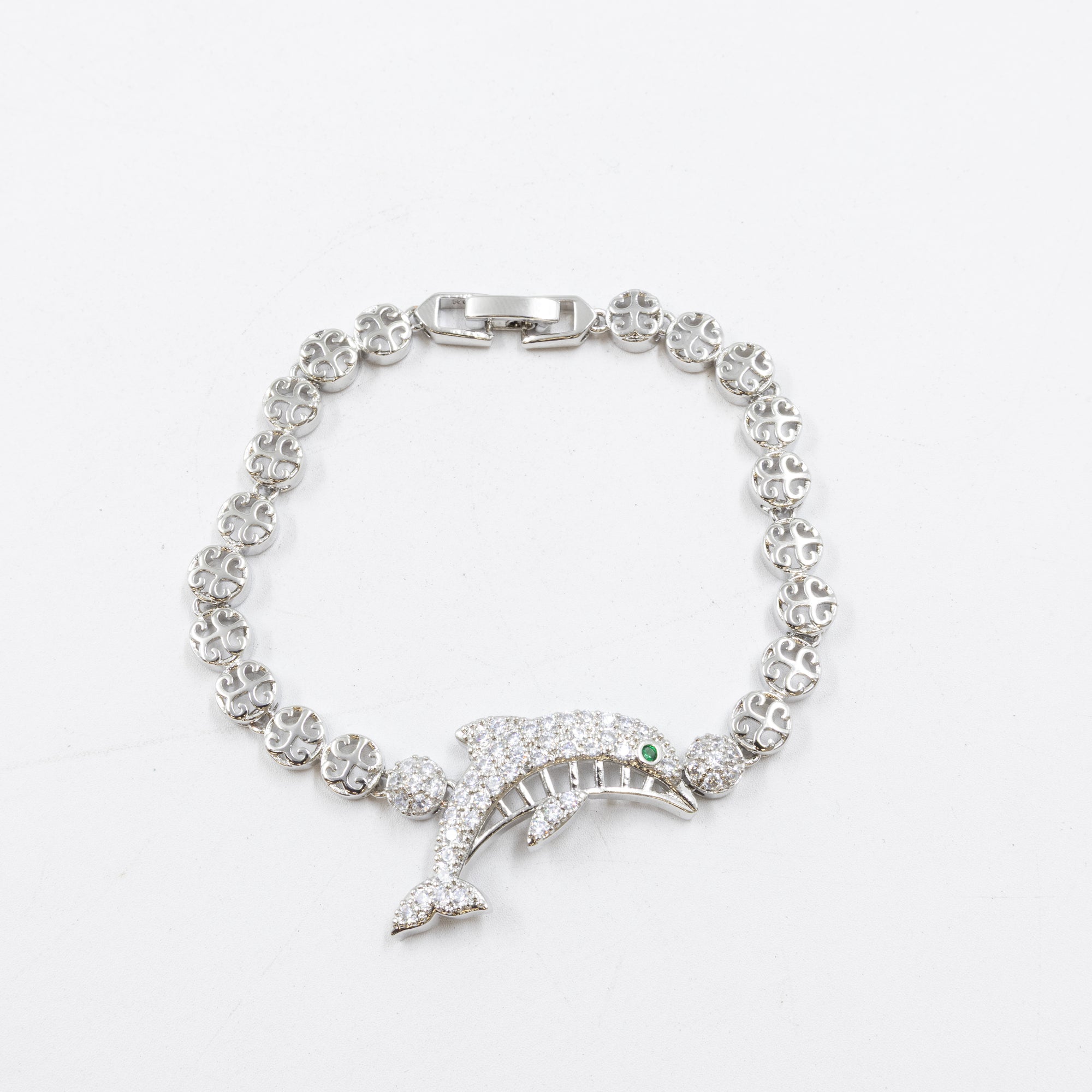 Cadenas de Pulseras Plateadas con Piedras M8 Oro Laminado