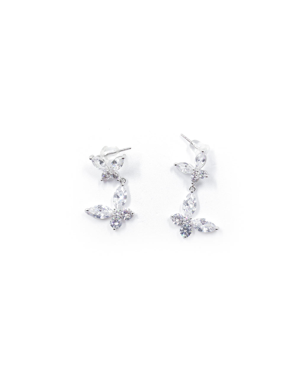 Aretes Largos Ansheli Plateados M18 Oro Laminado