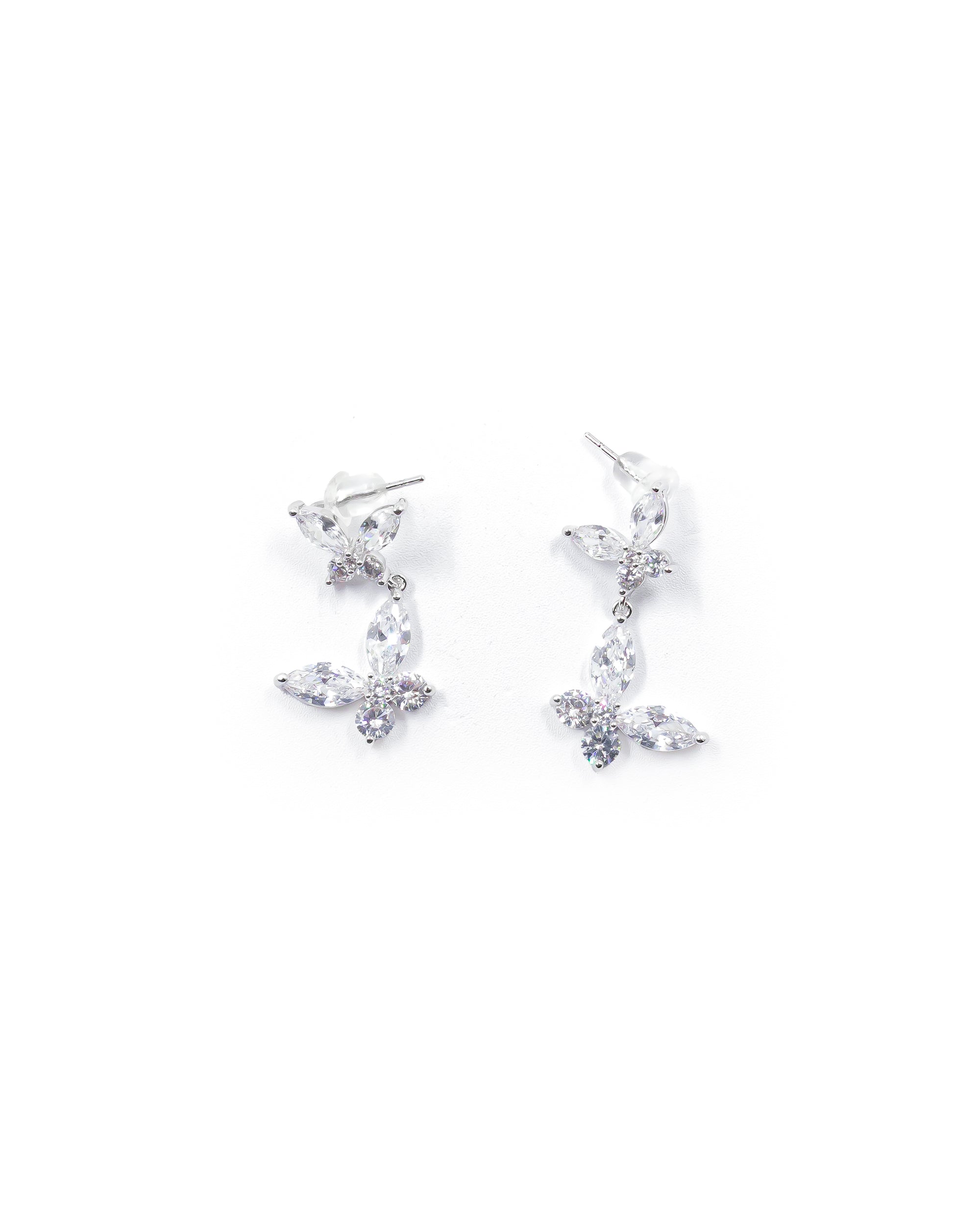 Aretes Largos Ansheli Plateados M18 Oro Laminado