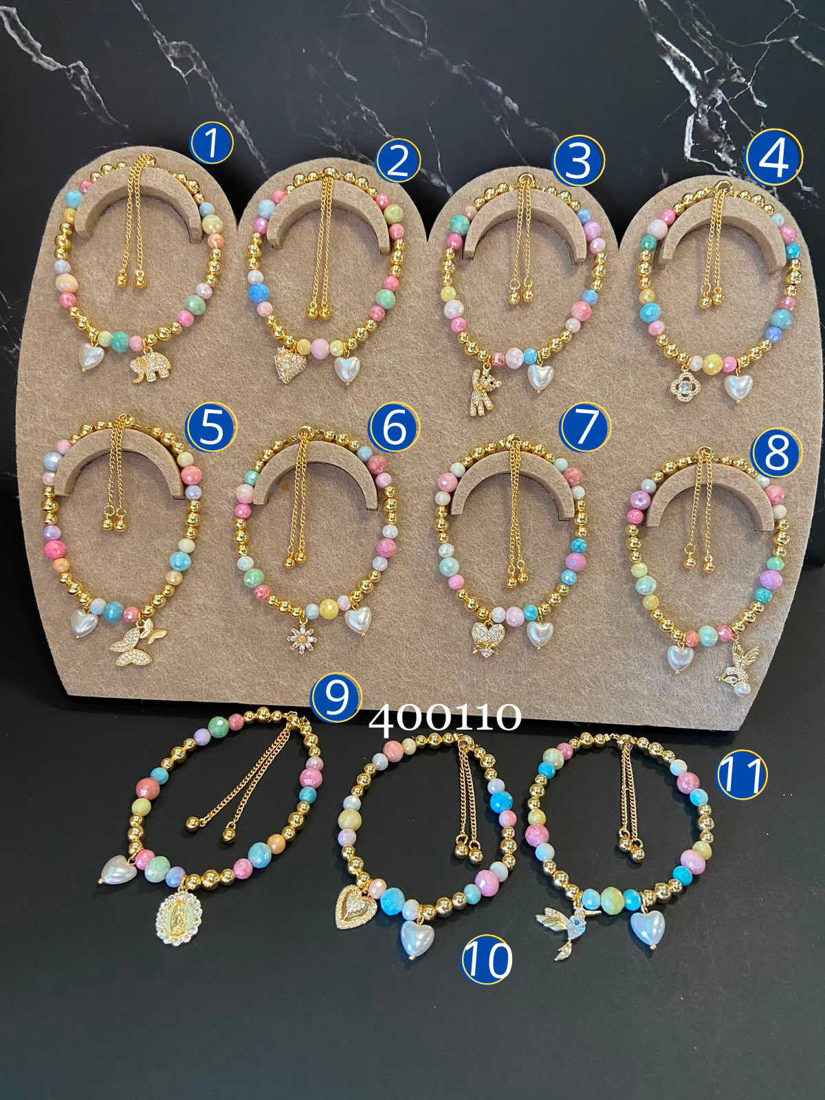 [12/SEPTIEMBRE/26] Pulseras Dorada con Dije M2 Oro Laminado