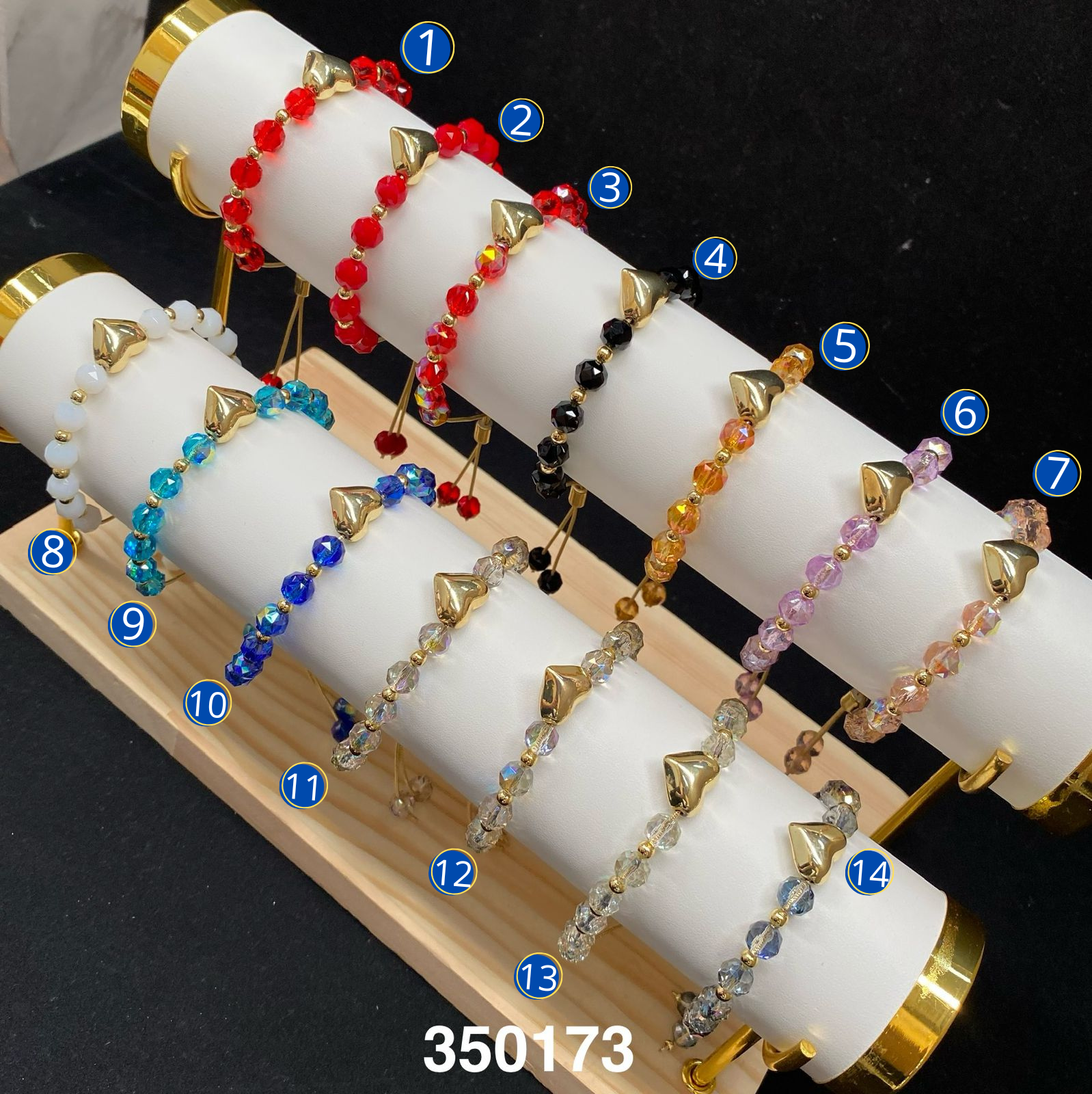 Pulseras Doradas con Dije de Corazón M1 Oro Laminado 03/03/26