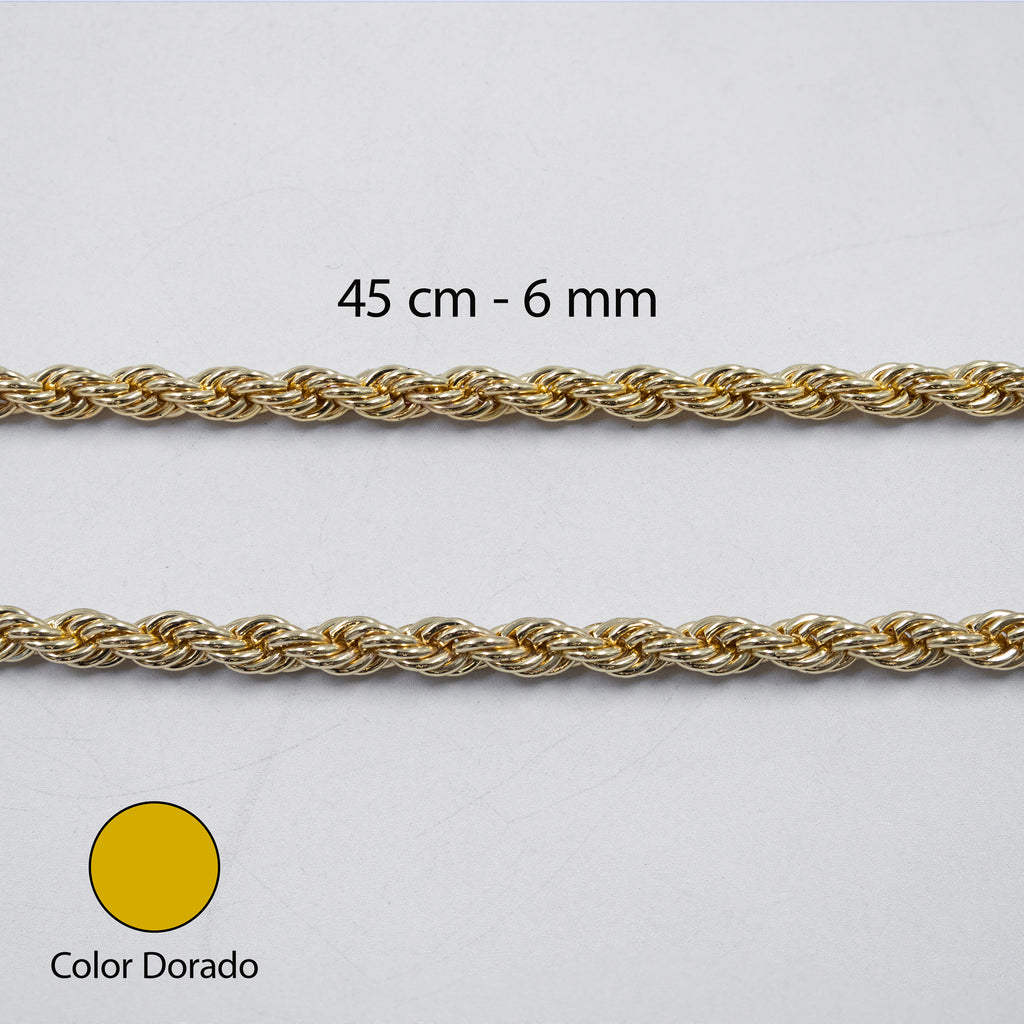Cadenas Doradas Torsal de 45 cm M4 Oro Laminado