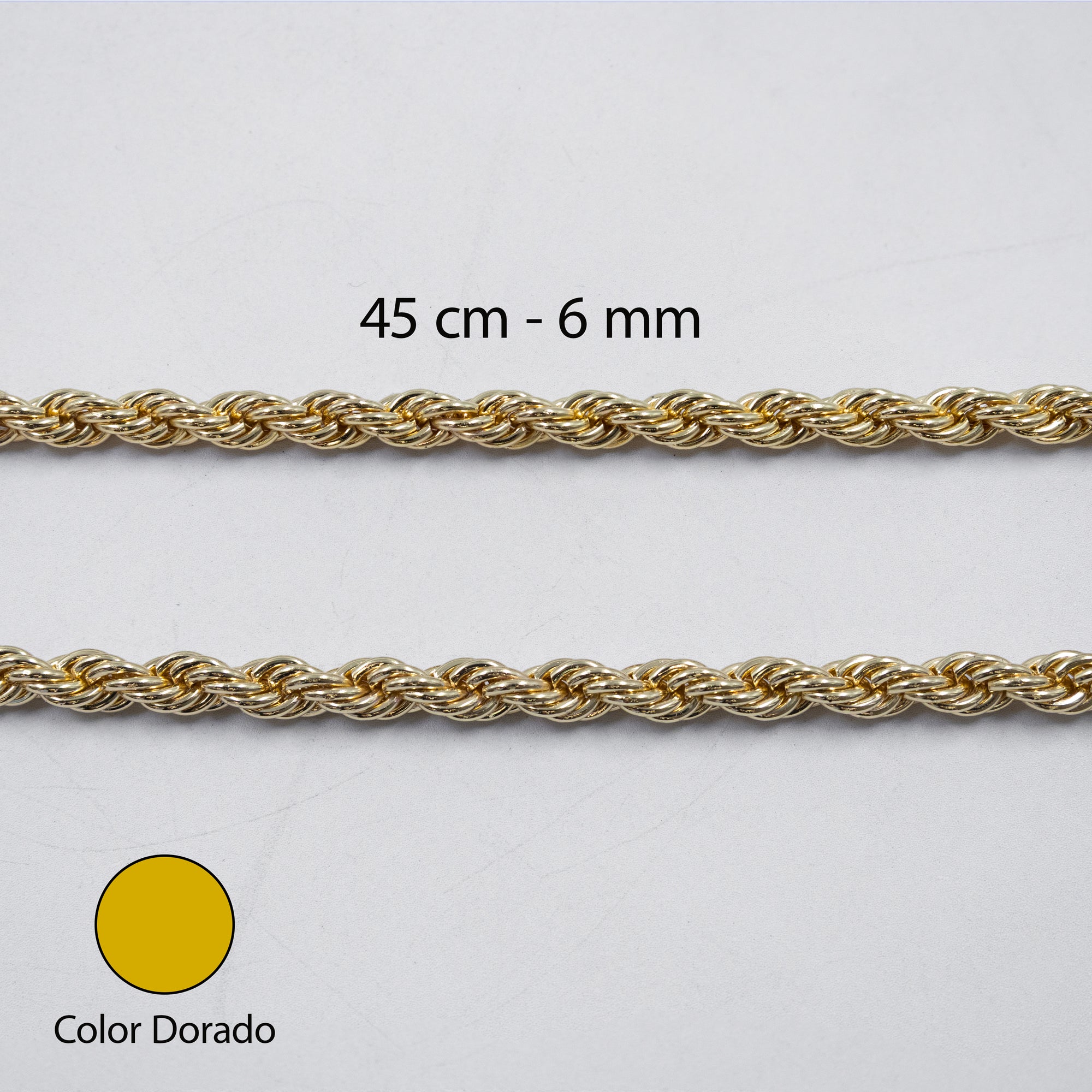 Cadenas Doradas Torsal de 45 cm M4 Oro Laminado