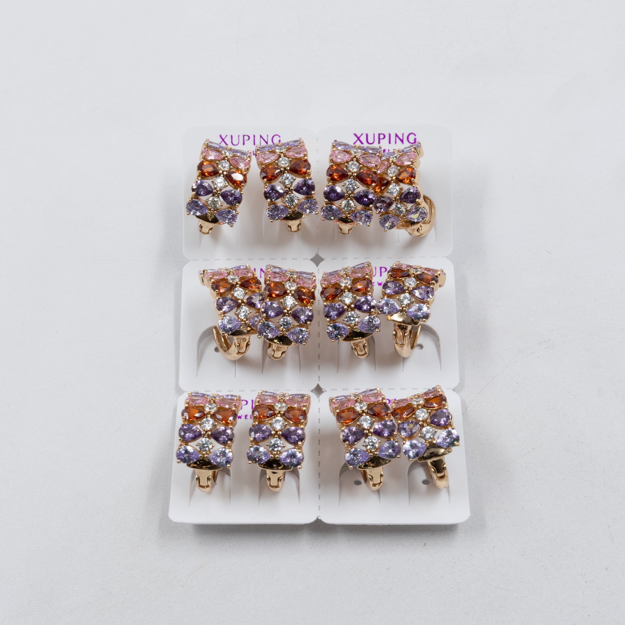 Paquete de 6 pares de Aretes Xuping Dorado M23 Oro Laminado