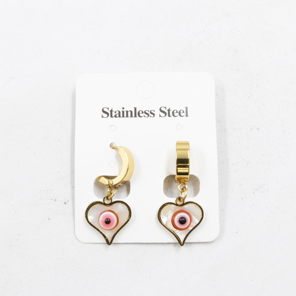 Aretes  Dorados de Ojo Turco M3 Oro Laminado