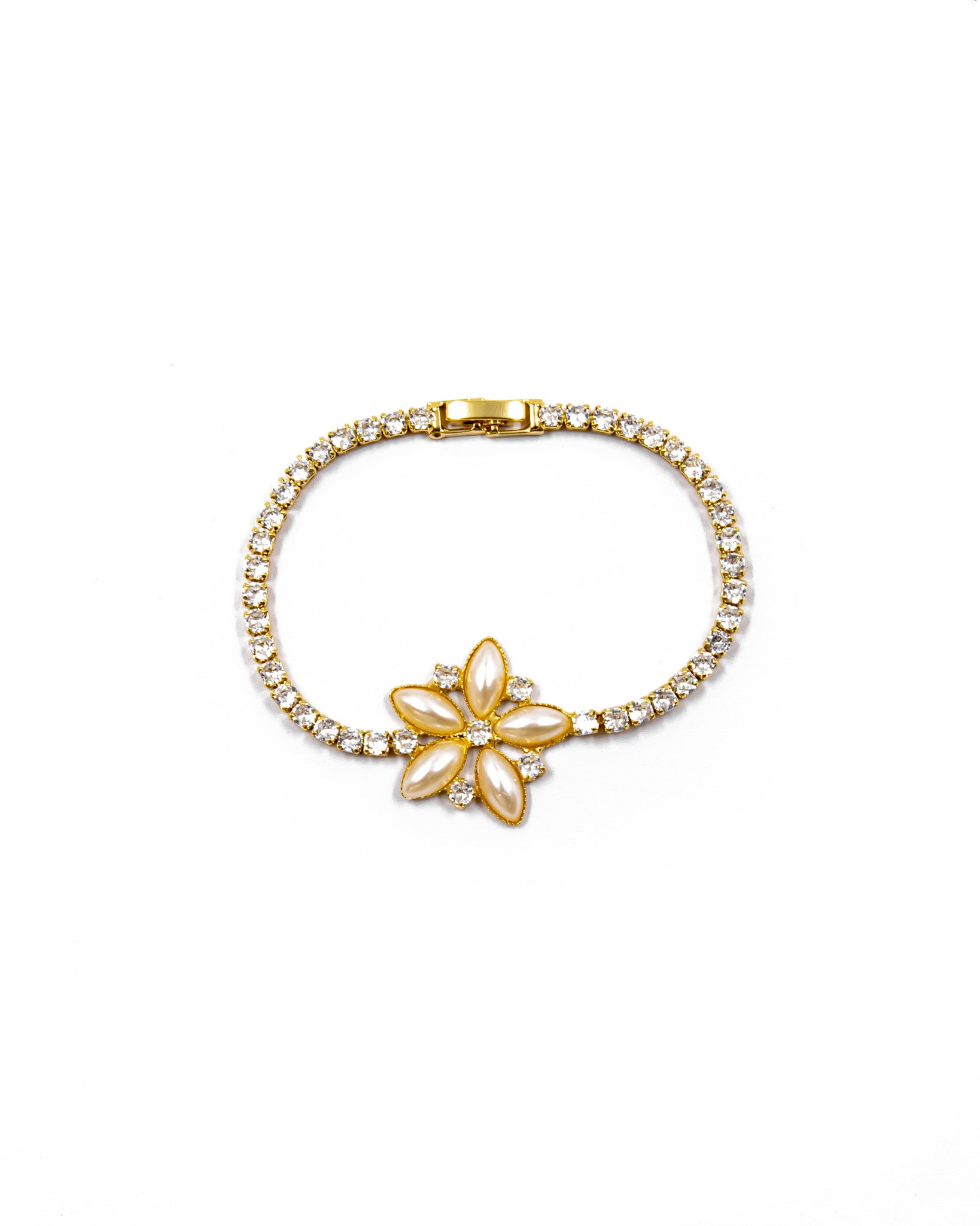 Pulsera dorada de piedras con piedra - M1 Oro Laminado