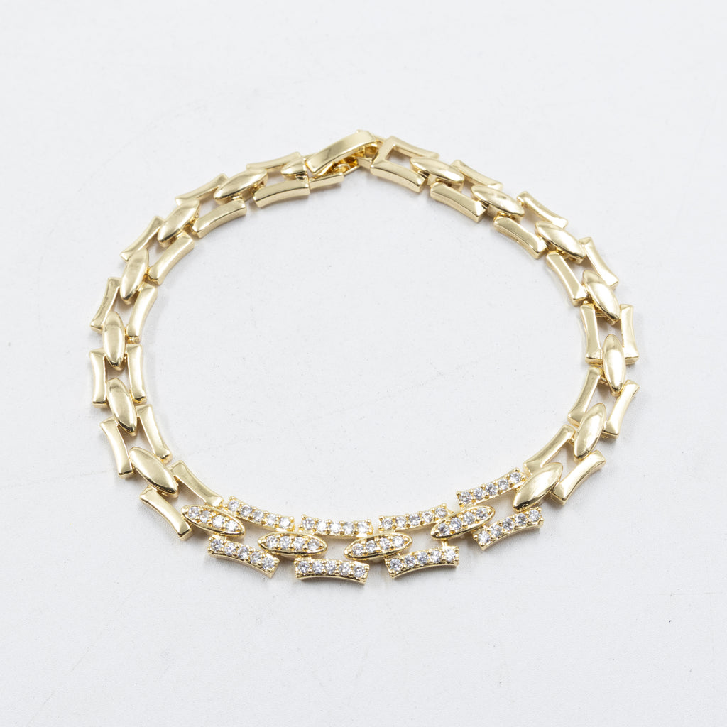 Pulseras Doradas con Piedras M2 Oro Laminado
