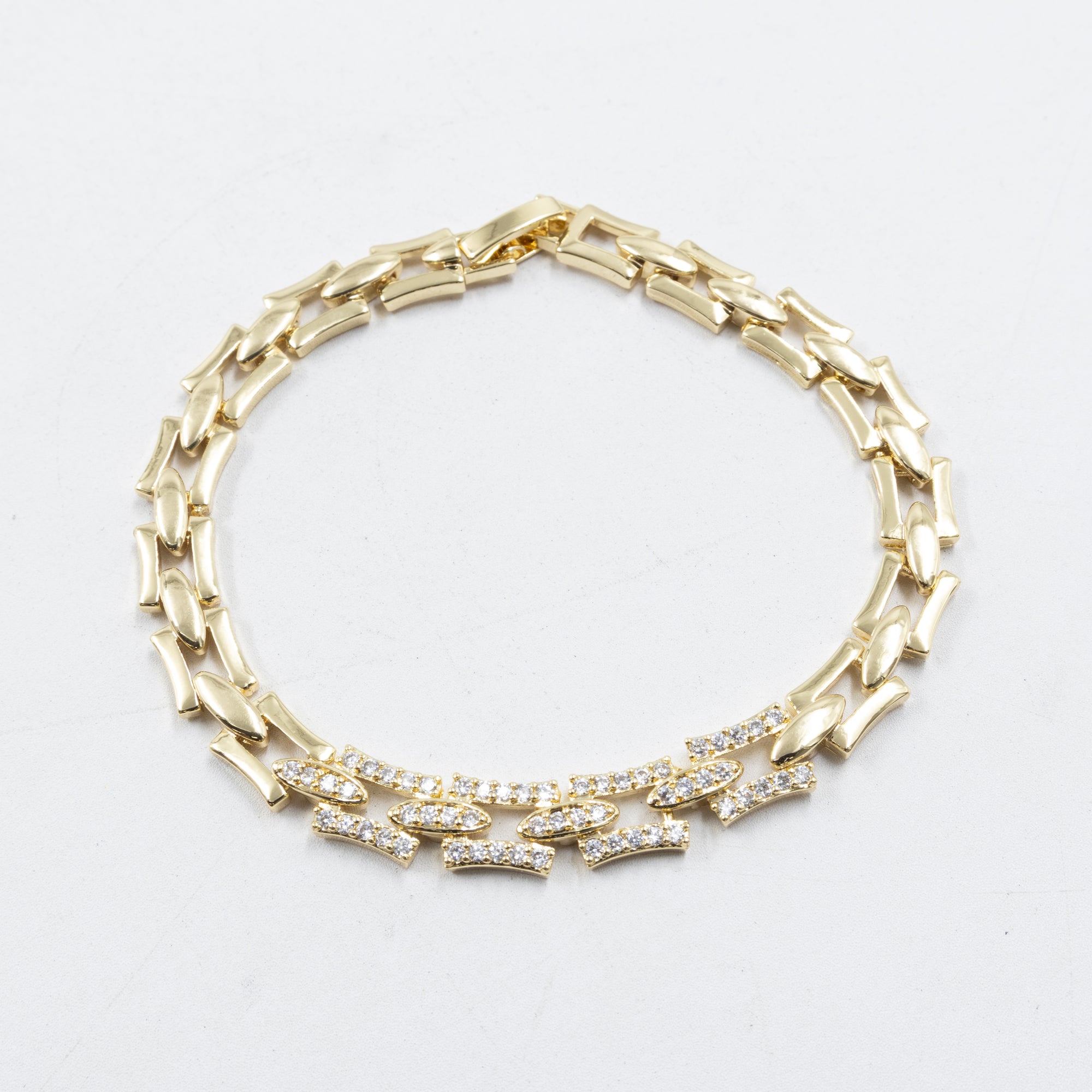 Pulseras Doradas con Piedras M2 Oro Laminado