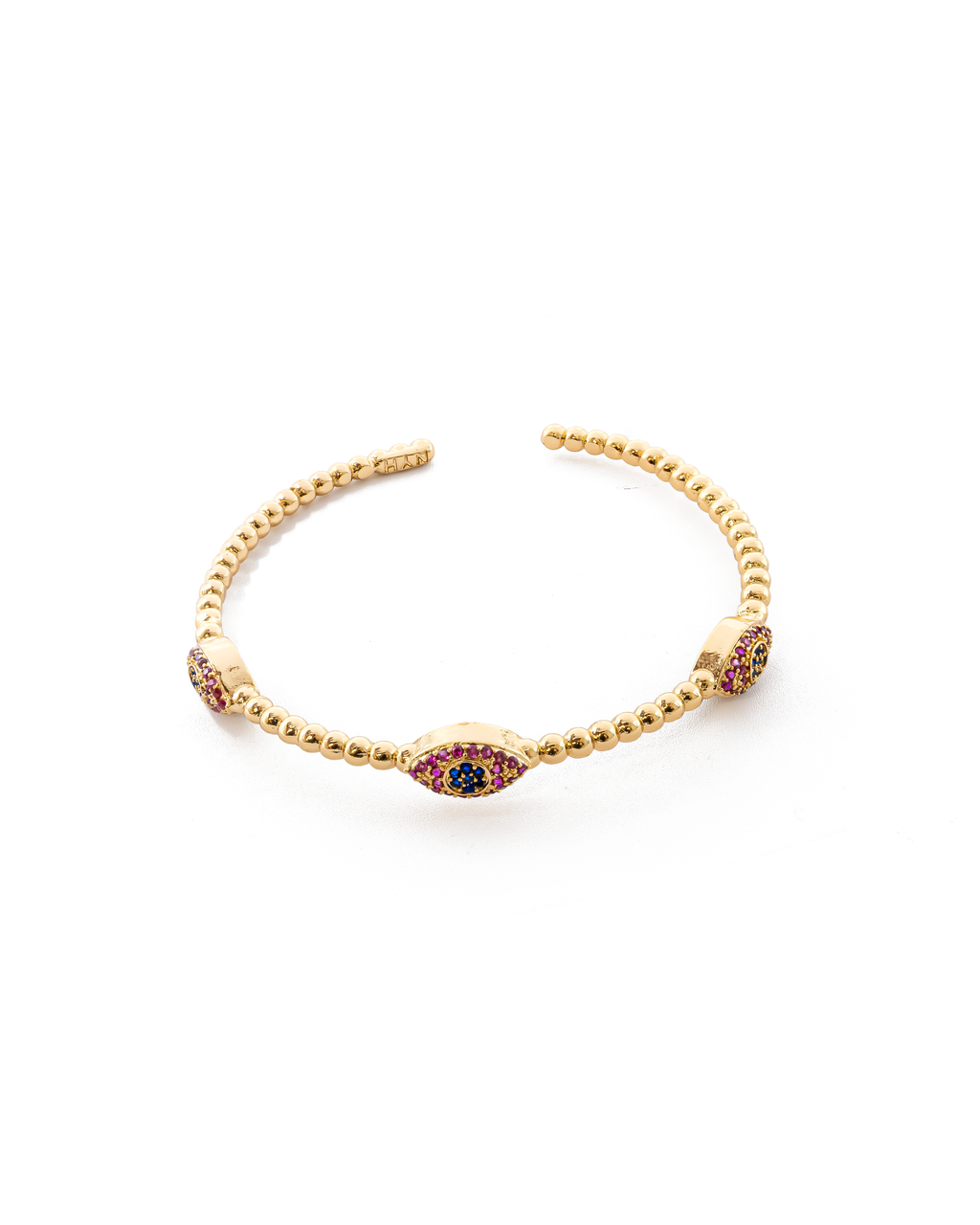 Brazalete Dorado con Piedras M1 Oro Laminado