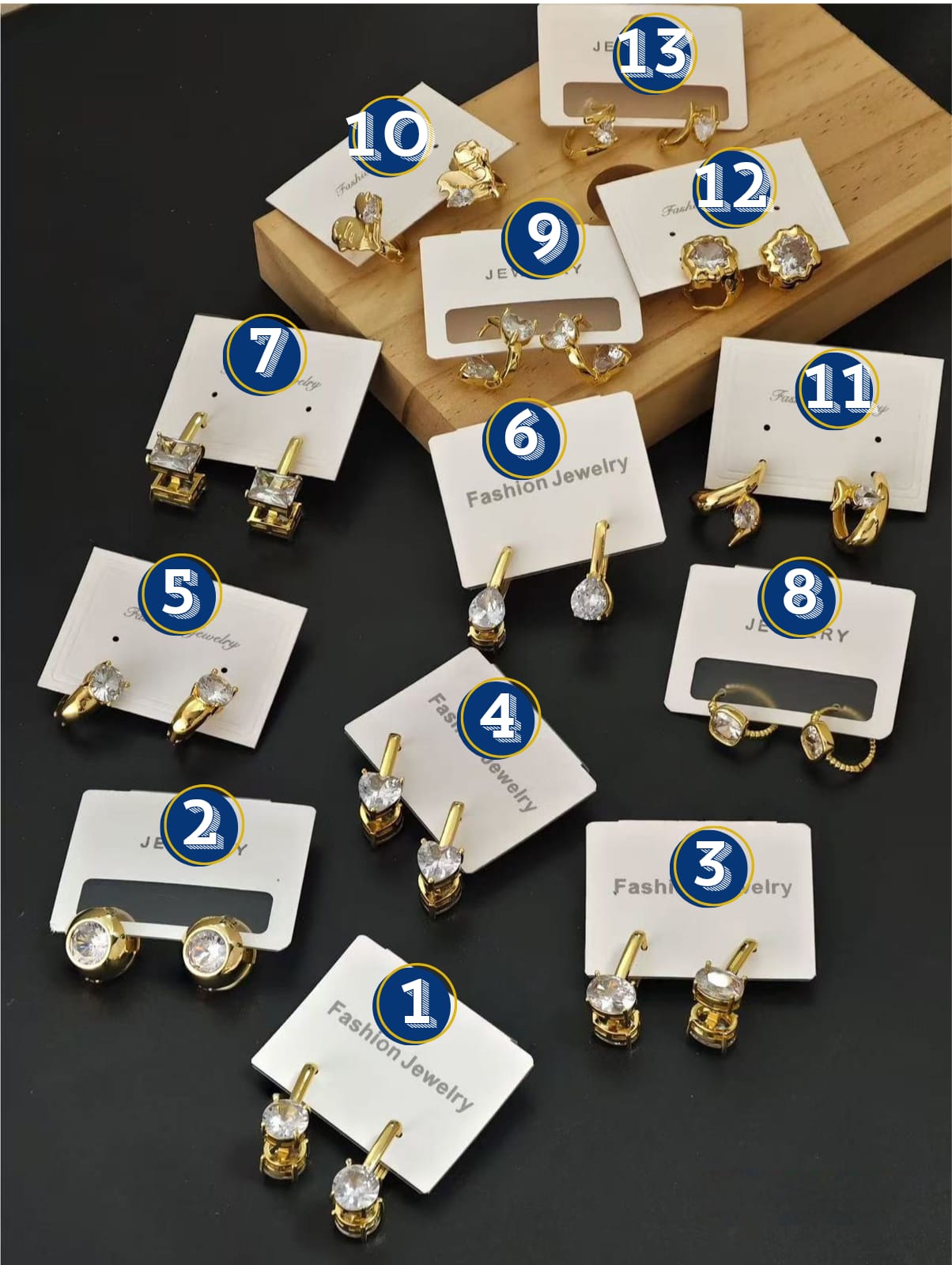 Aretes Dorados Elegantes M7 Oro Laminado