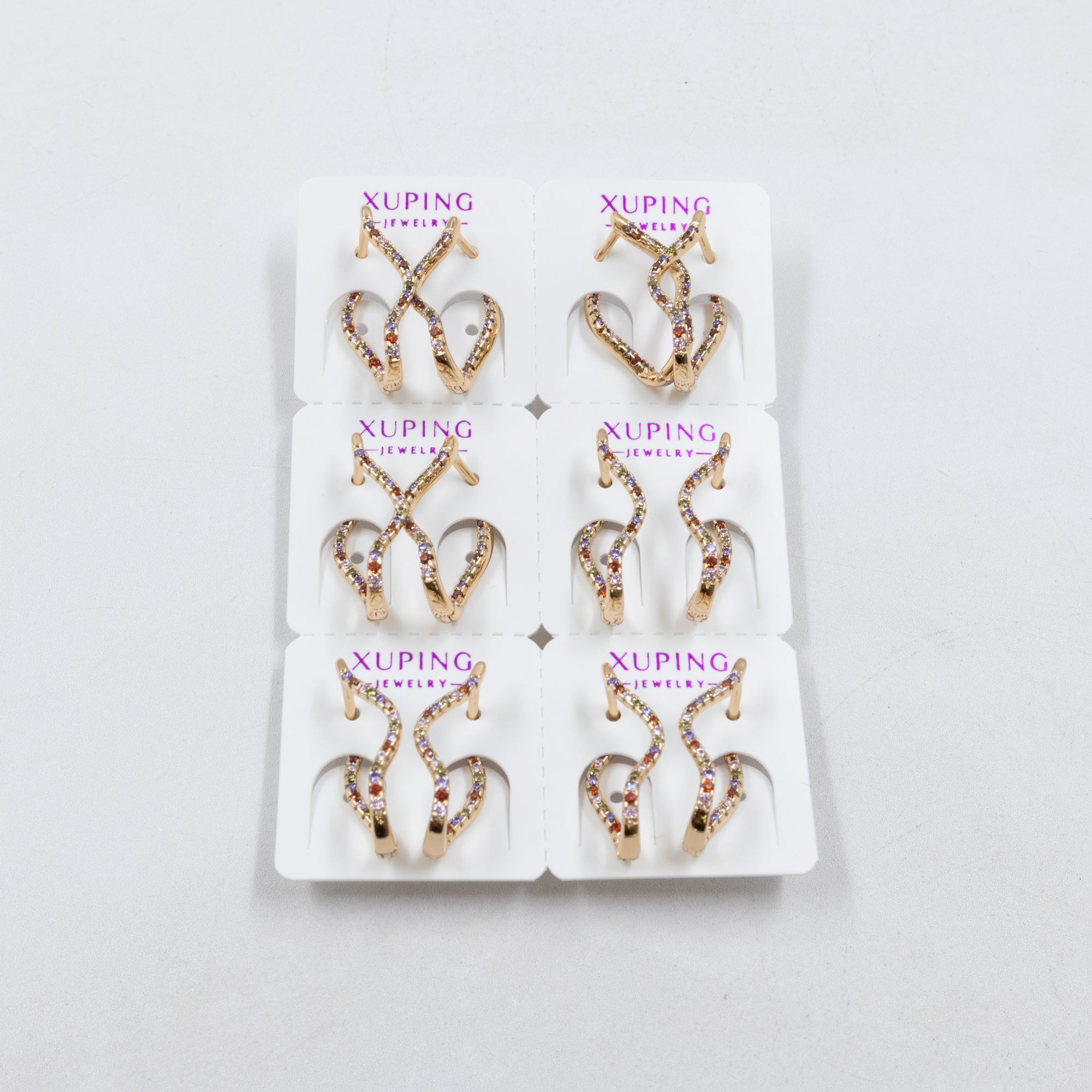 Paquete de 6 pares de Aretes Xuping Dorado M11 Oro Laminado