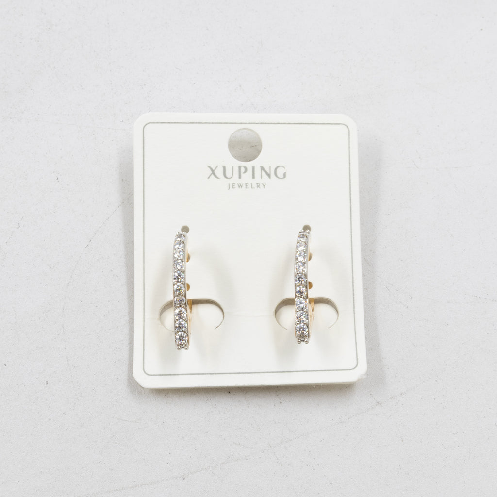 Aretes Dorados con Piedras Xuping M1 Oro Laminado