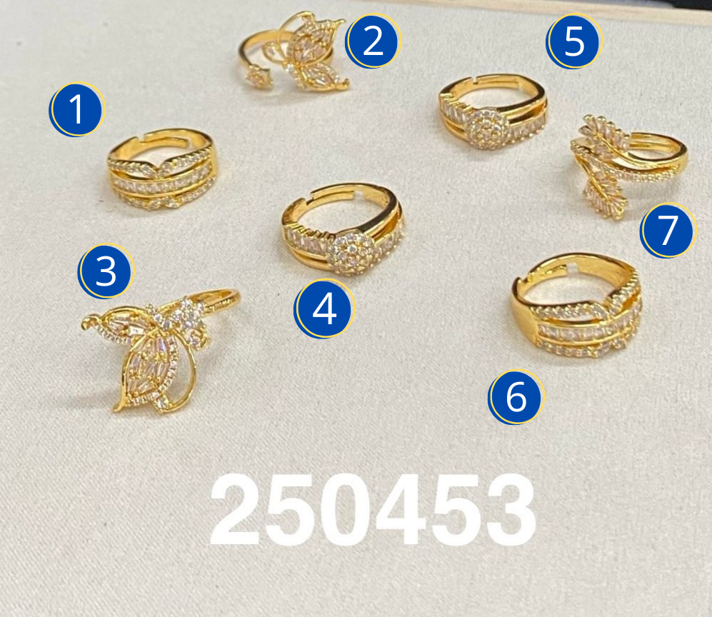 Anillos Dorados con Piedras M5 Oro Laminado