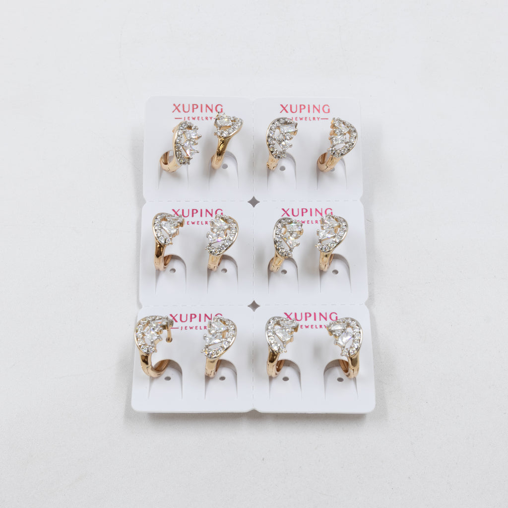 Paquete de 6 pares de Aretes Xuping Dorado M18 Oro Laminado
