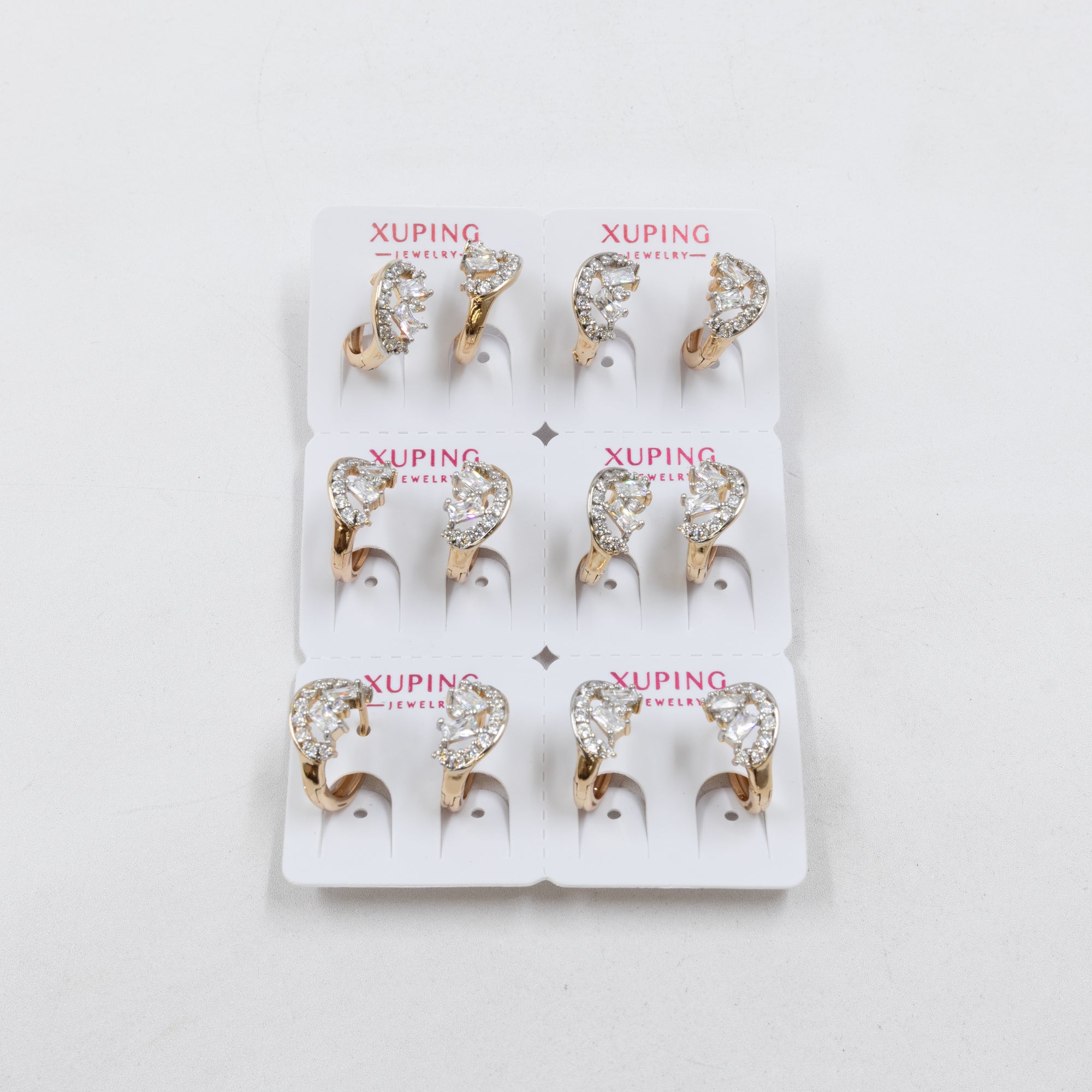 Paquete de 6 pares de Aretes Xuping Dorado M18 Oro Laminado