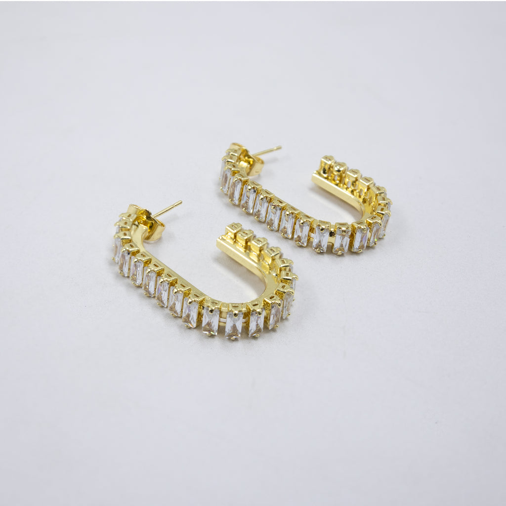 Aretes Dorados con piedras de color M10 Oro Laminado