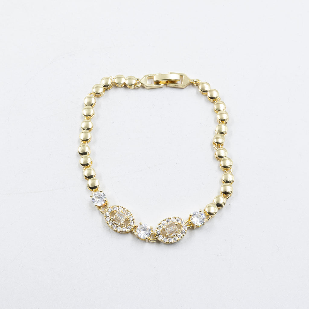 Cadenas de Pulseras Doradas con Piedras M6 Oro Laminado
