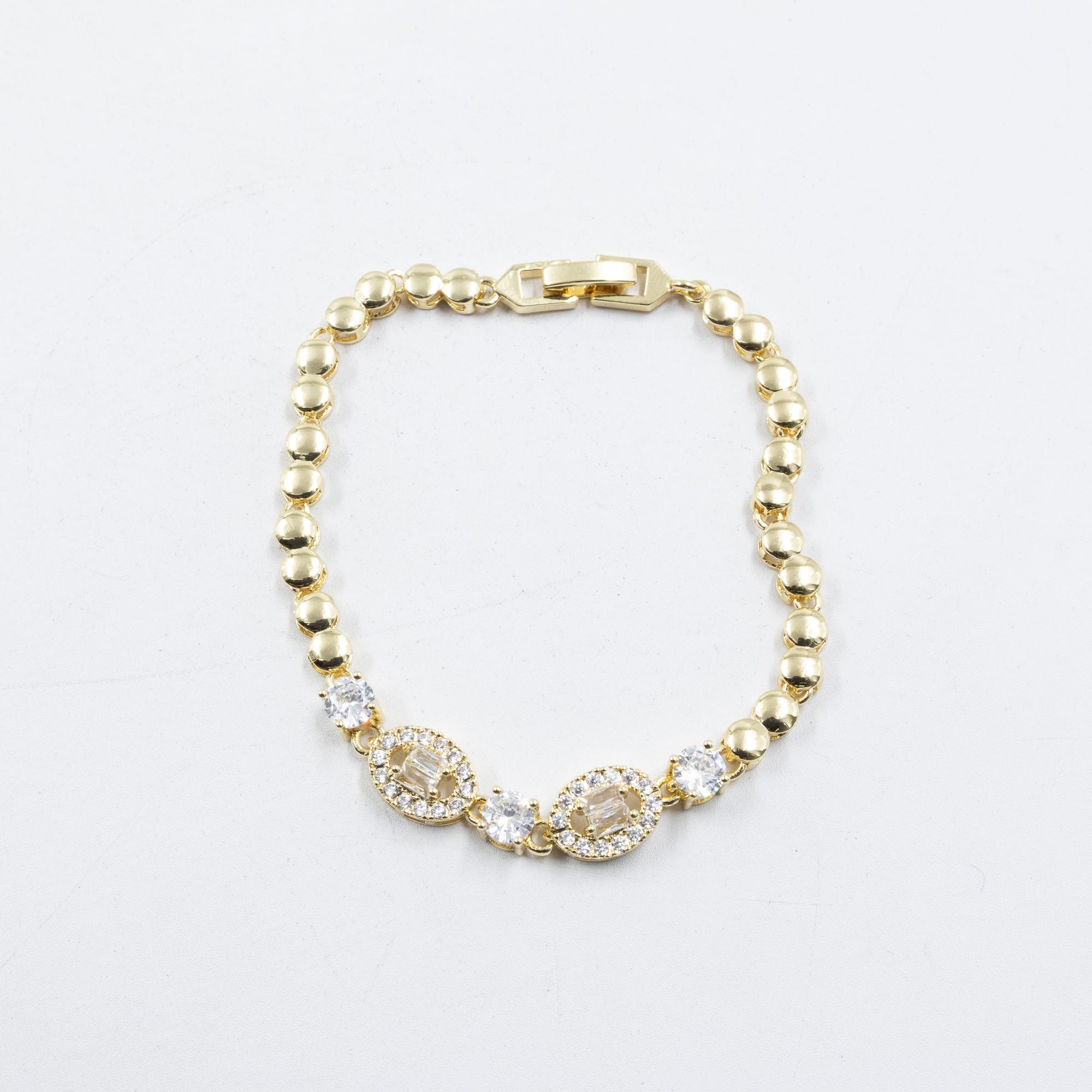 Cadenas de Pulseras Doradas con Piedras M6 Oro Laminado