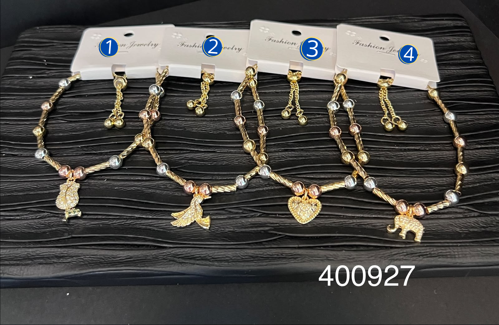 [13/AGOSTO/26] Pulseras de tres colores con Dije Ajustable M3 Oro Laminado