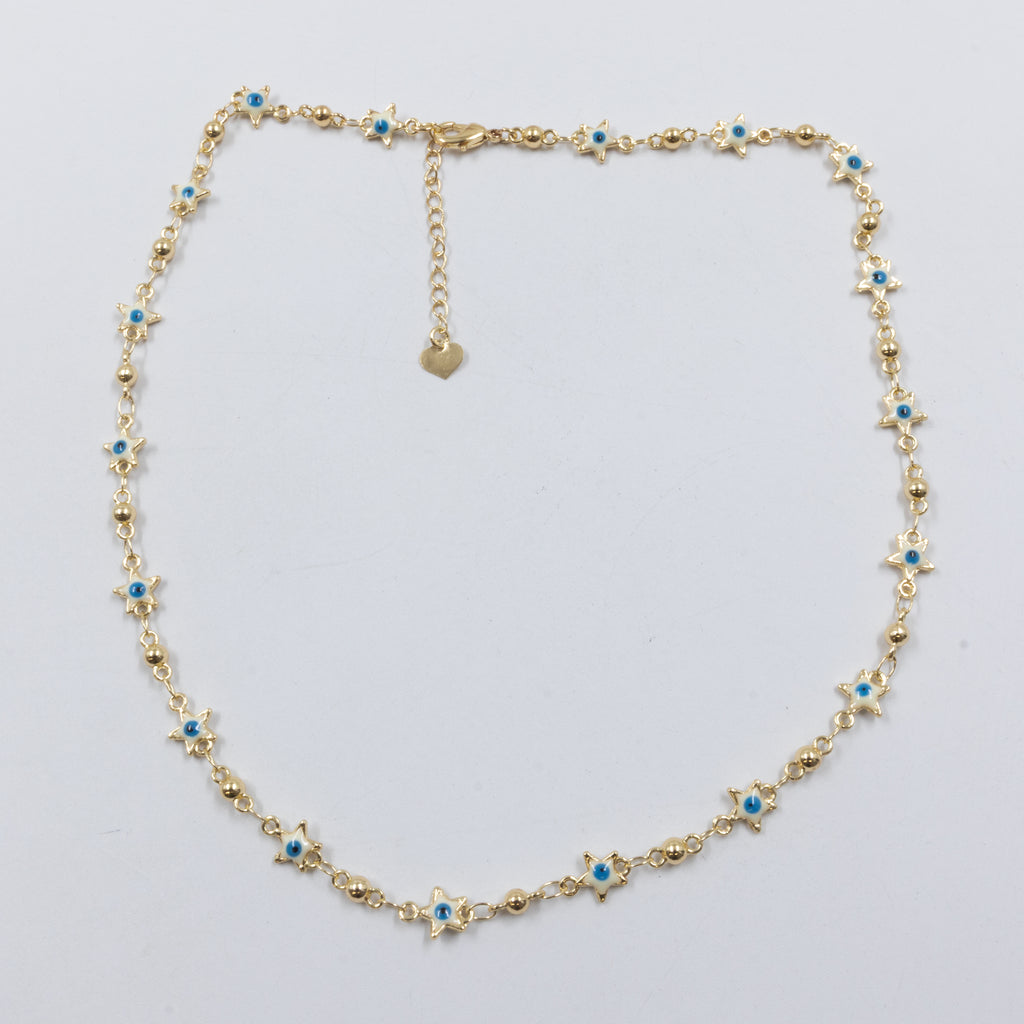 Collar Dorado de Ojo Turco M3 Oro Laminado