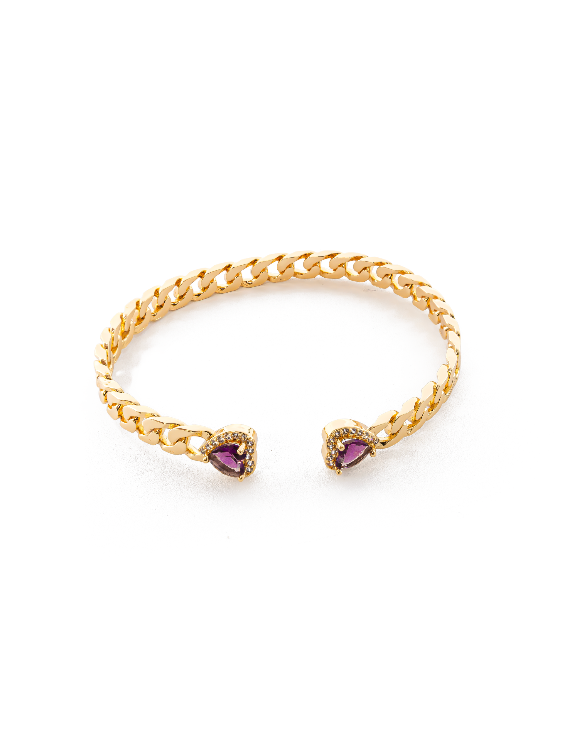 Brazalete Dorado con Piedras M2 Oro Laminado