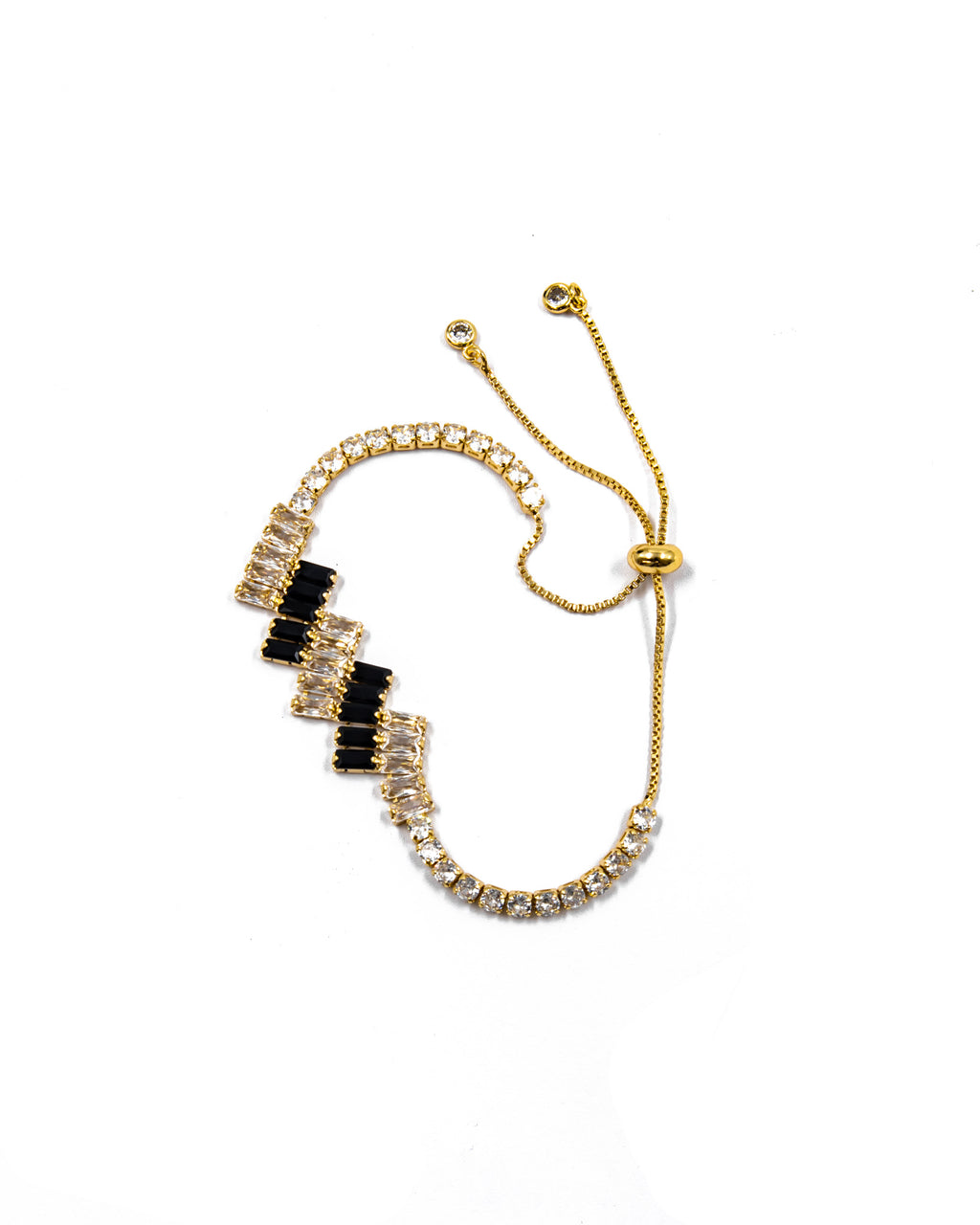 Pulsera de piedras en estilo zigzag Oro Laminado