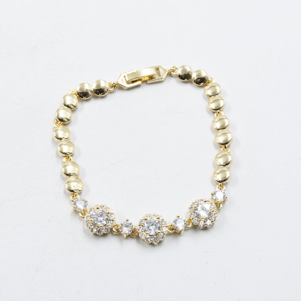 Pulseras Doradas con Piedras M4 Oro Laminado