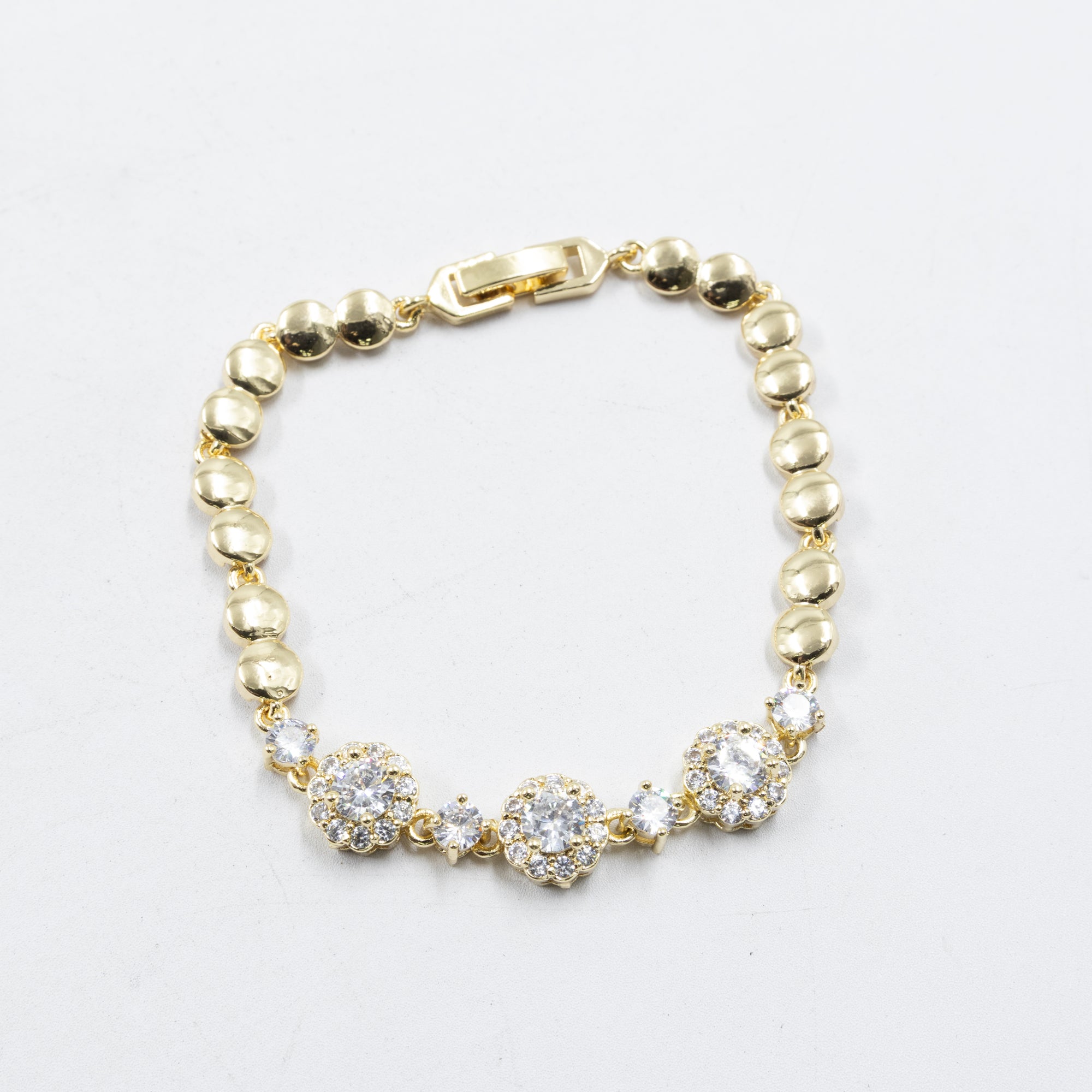 Pulseras Doradas con Piedras M4 Oro Laminado