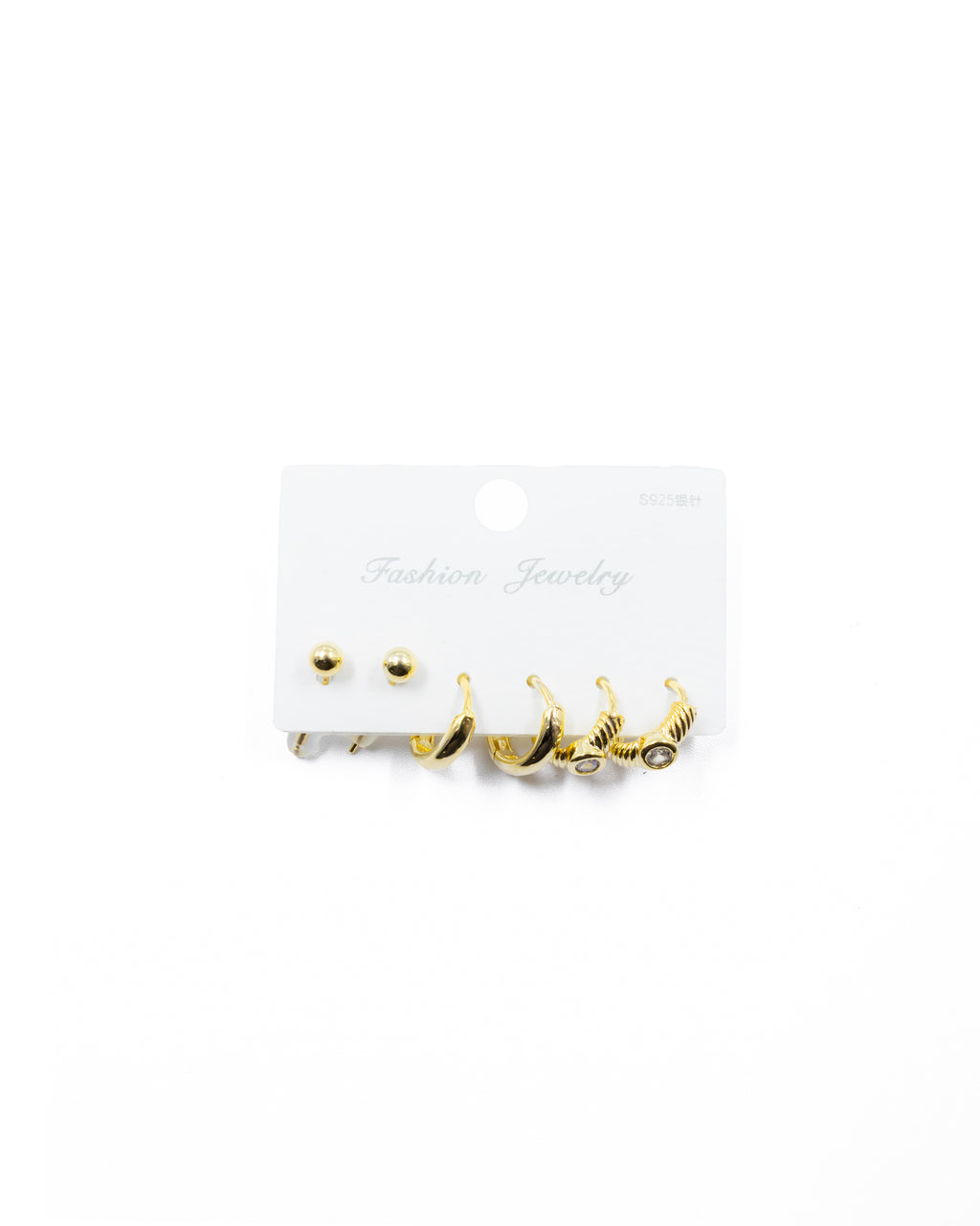 ARETES PAQUETE DE 3 M5 ORO LAMINADO