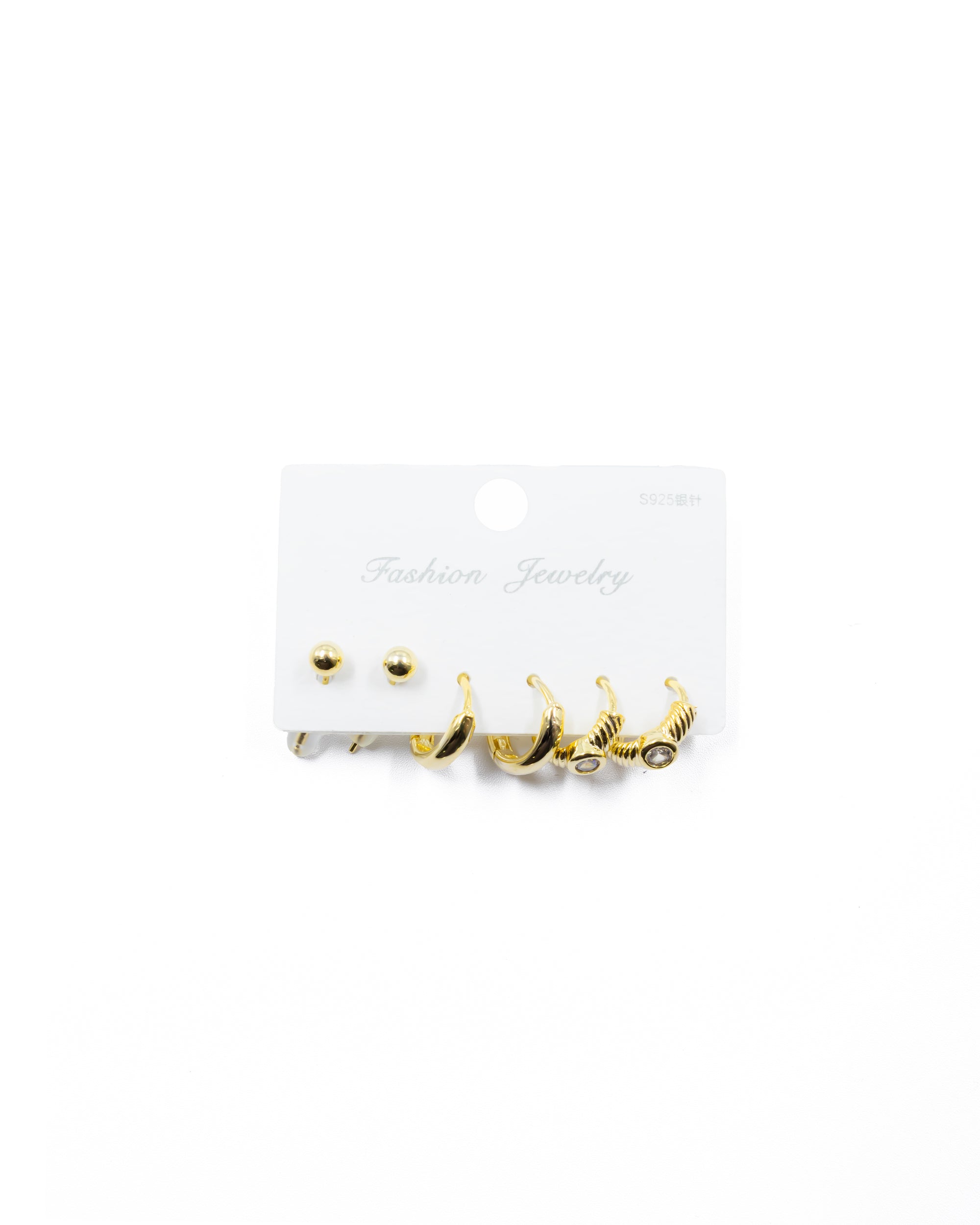 ARETES PAQUETE DE 3 M5 ORO LAMINADO
