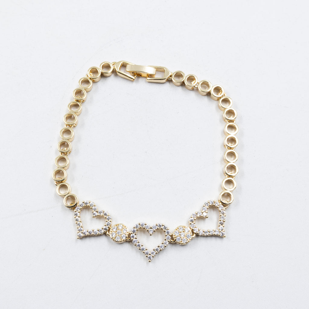 Cadenas de Pulseras Doradas con Piedras M3 Oro Laminado