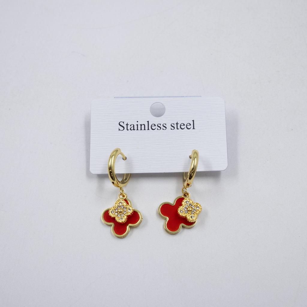 Aretes Dorados de Trebol M3 Oro Laminado