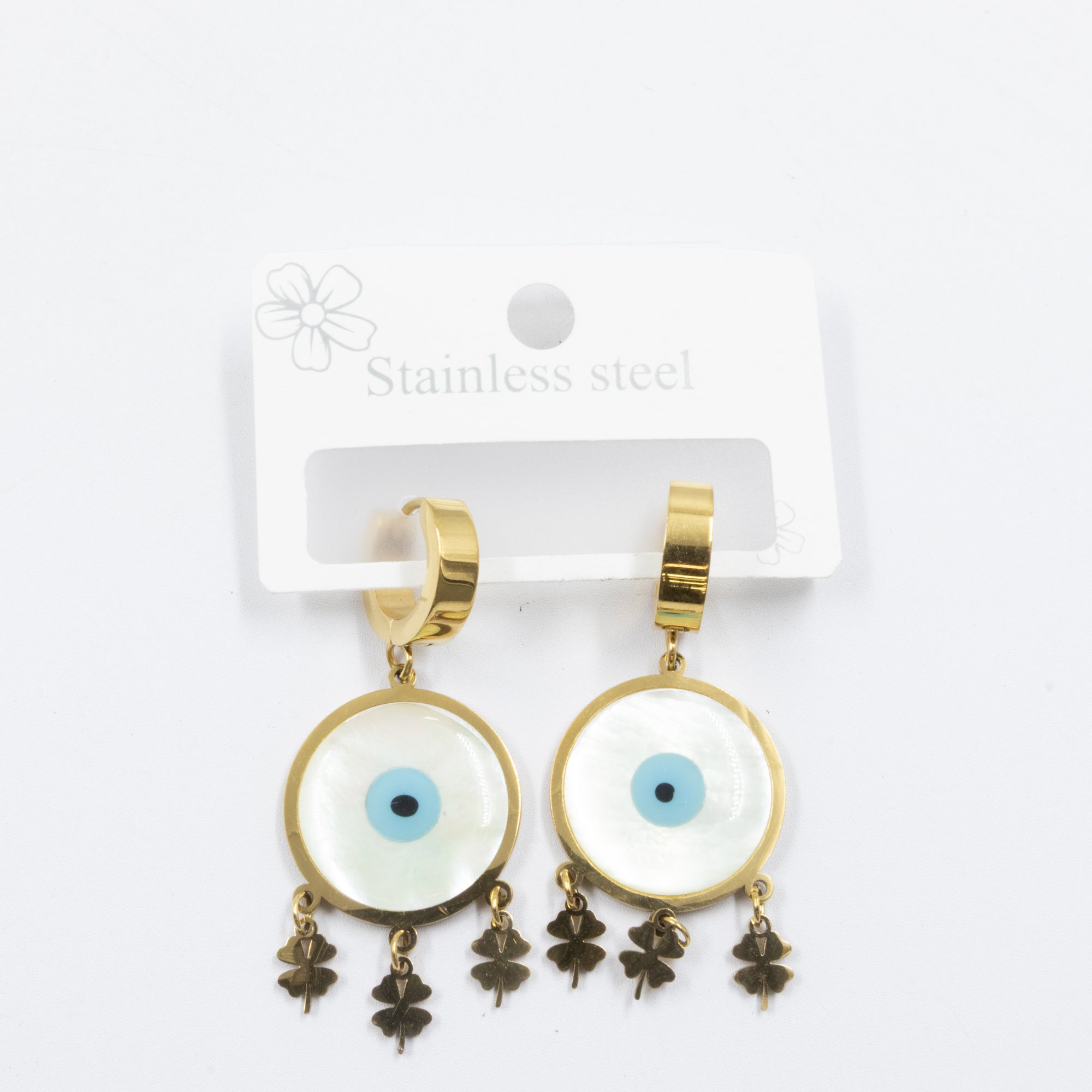 Aretes Dorados de Ojo Turco M7 Oro Laminado