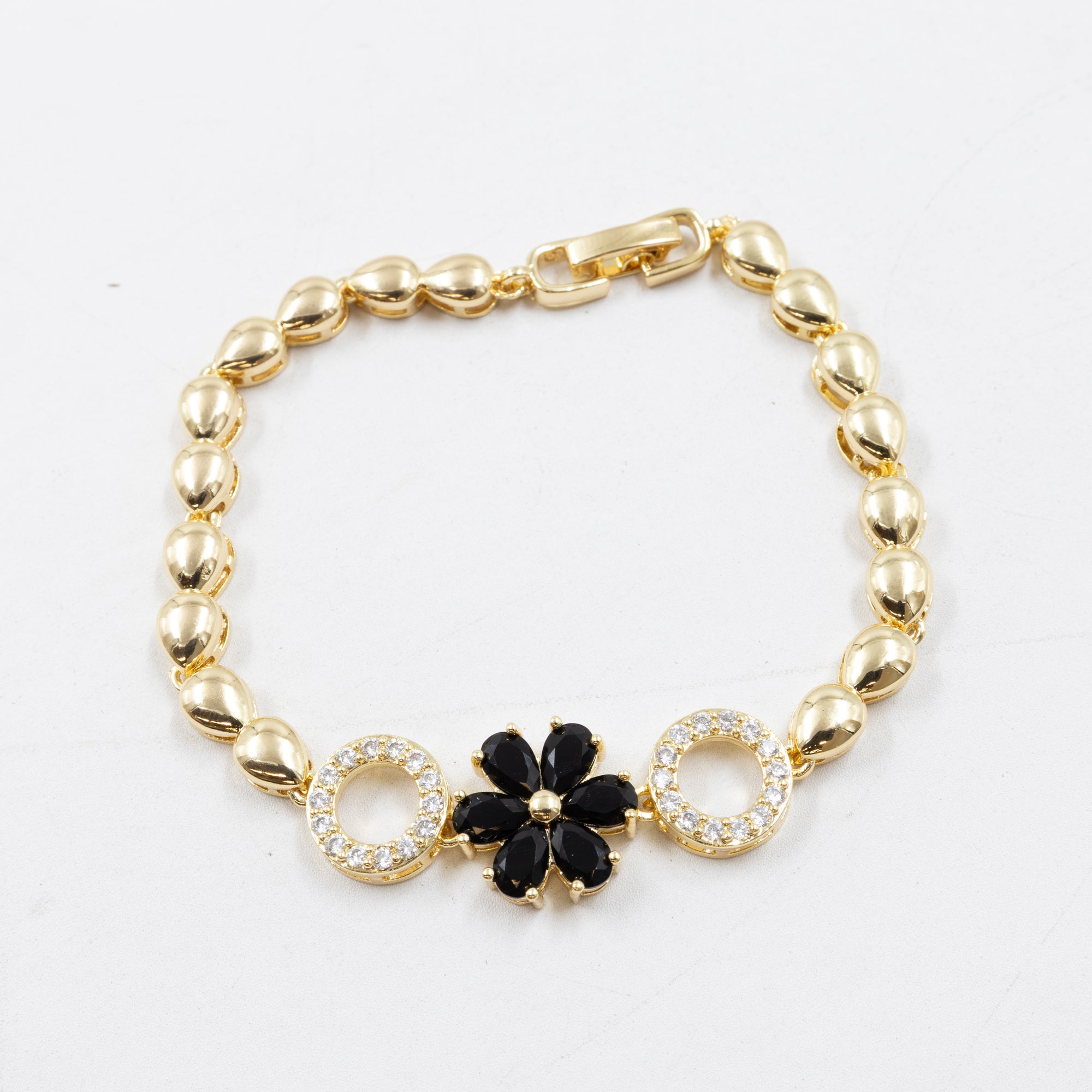 Pulseras Doradas con Piedras M10 Oro Laminado