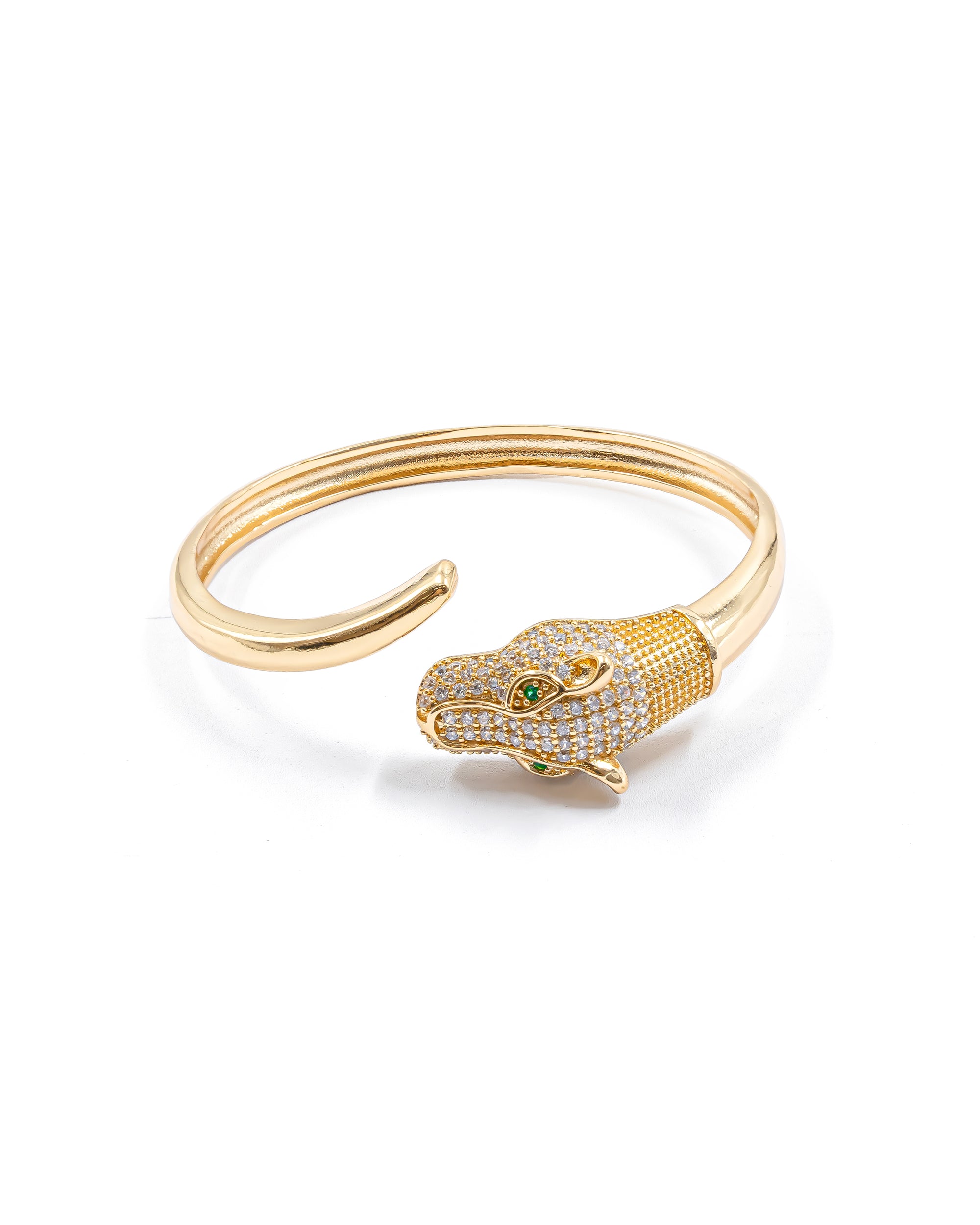 Brazalete Dorado con Piedras M11 Oro Laminado