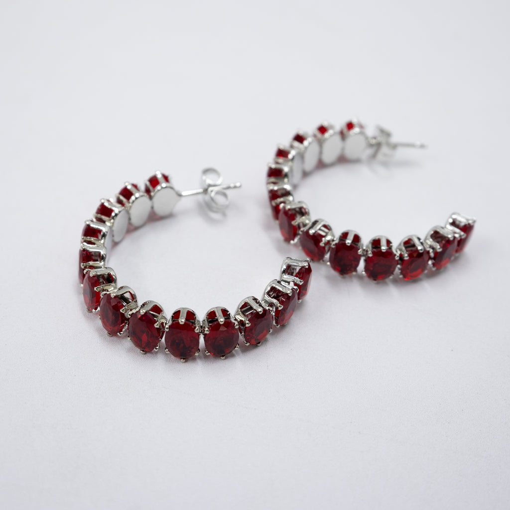 Aretes Plateados con piedras de color M5 Oro Laminado