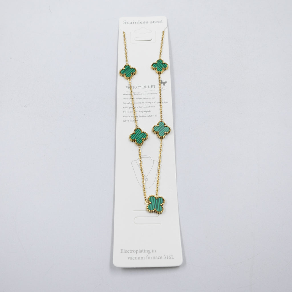 Collar Dorado de Trebol M2 Oro Laminado