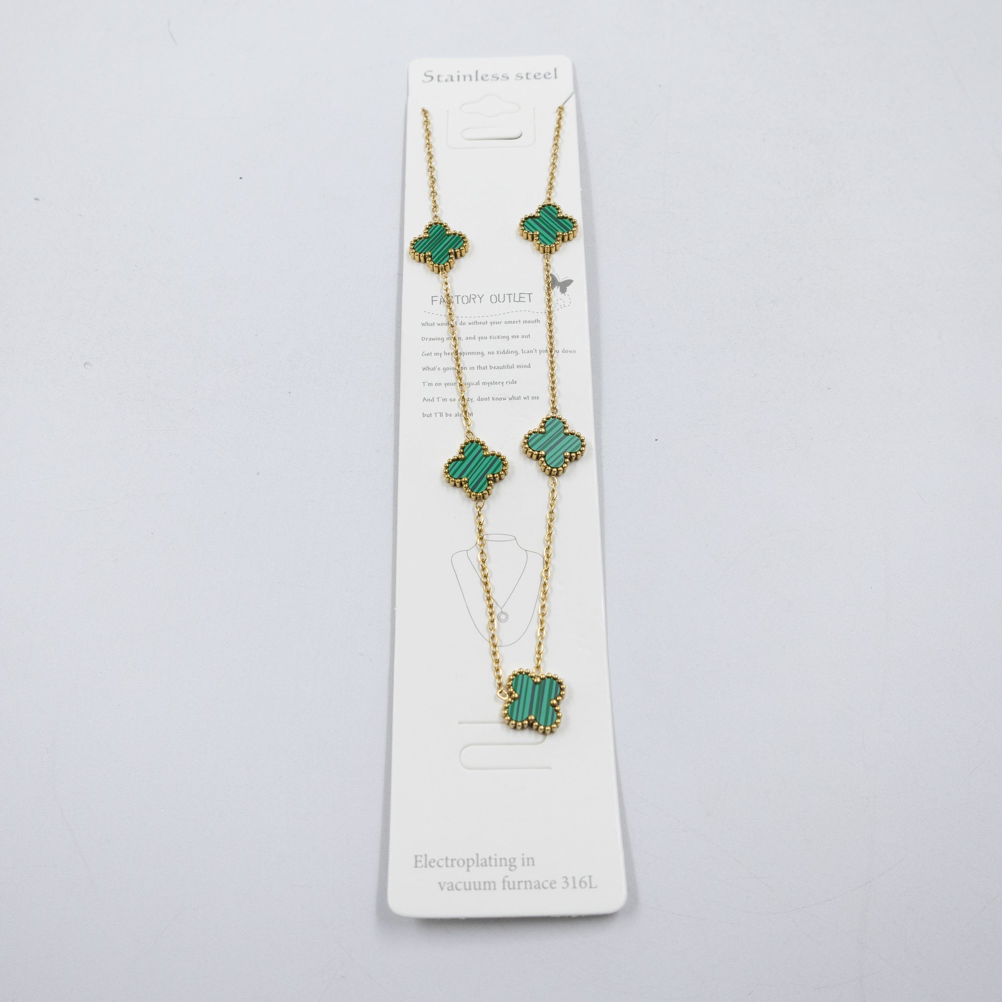 Collar Dorado de Trebol M2 Oro Laminado