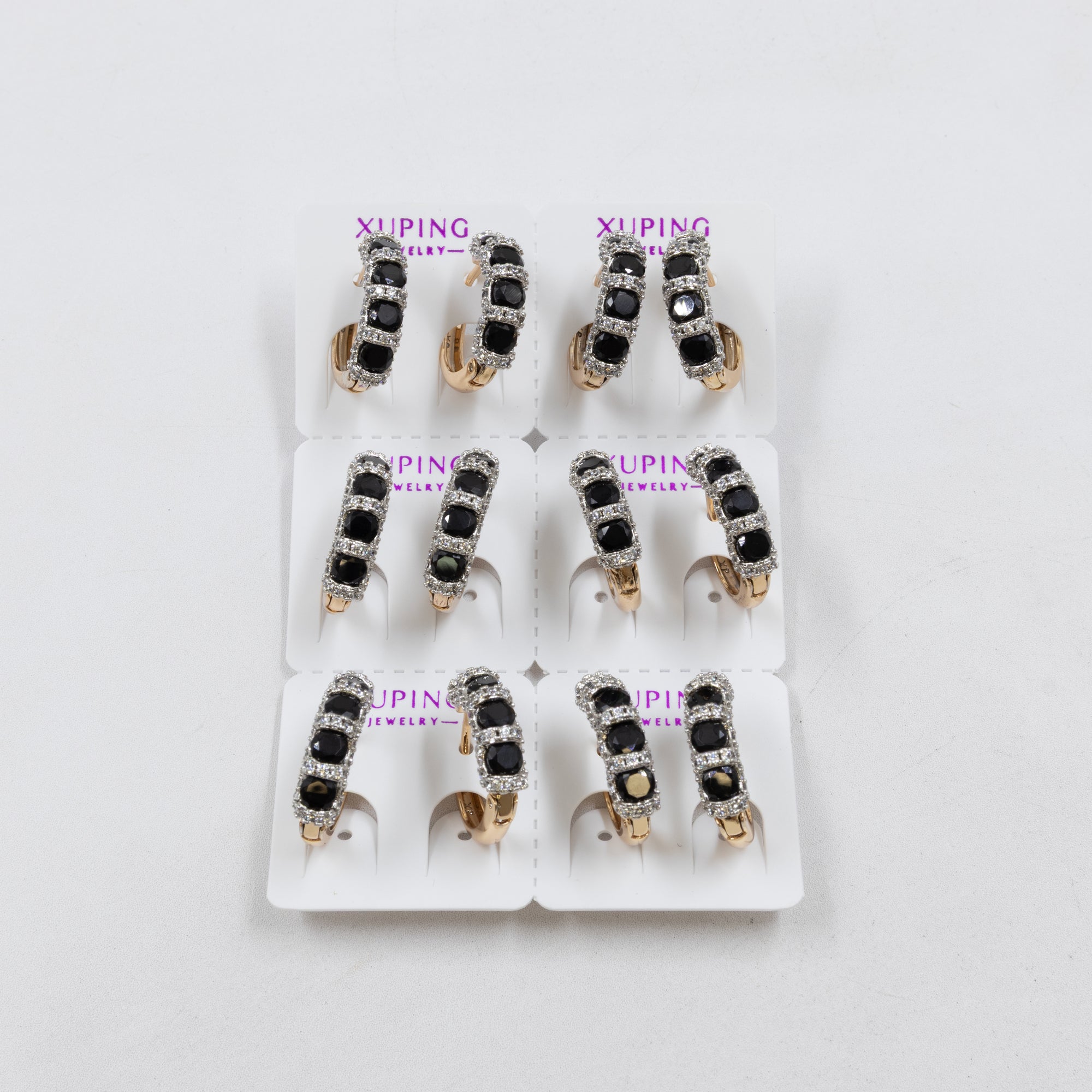 Paquete de 6 pares de Aretes Xuping Dorado M16 Oro Laminado