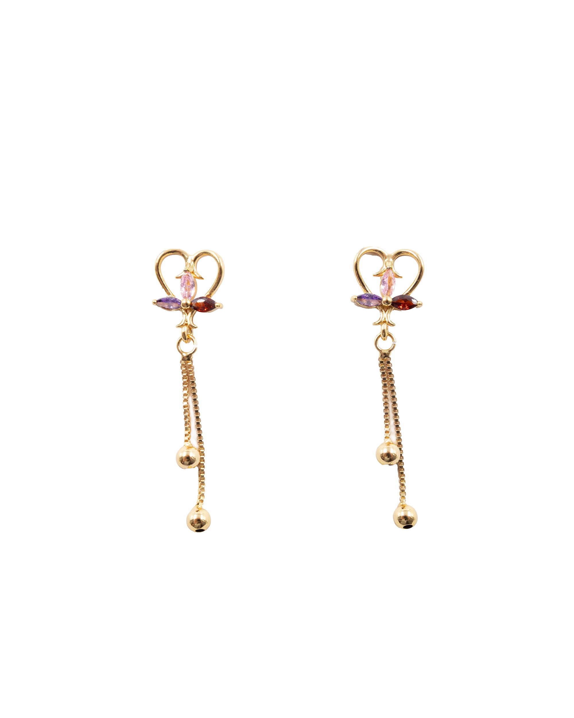 Aretes Dorados Largos M5 Oro Laminado