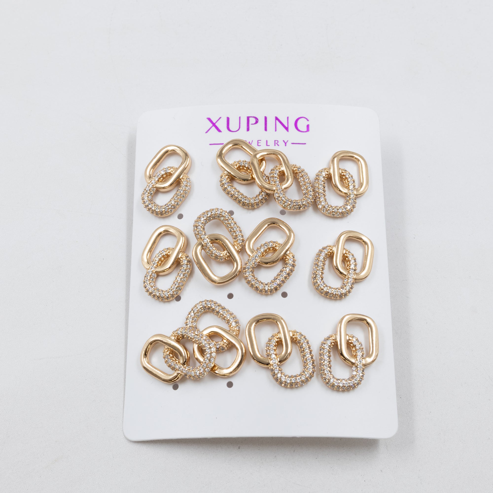 Paquete de 6 pares de Aretes Xuping Dorado M13 Oro Laminado