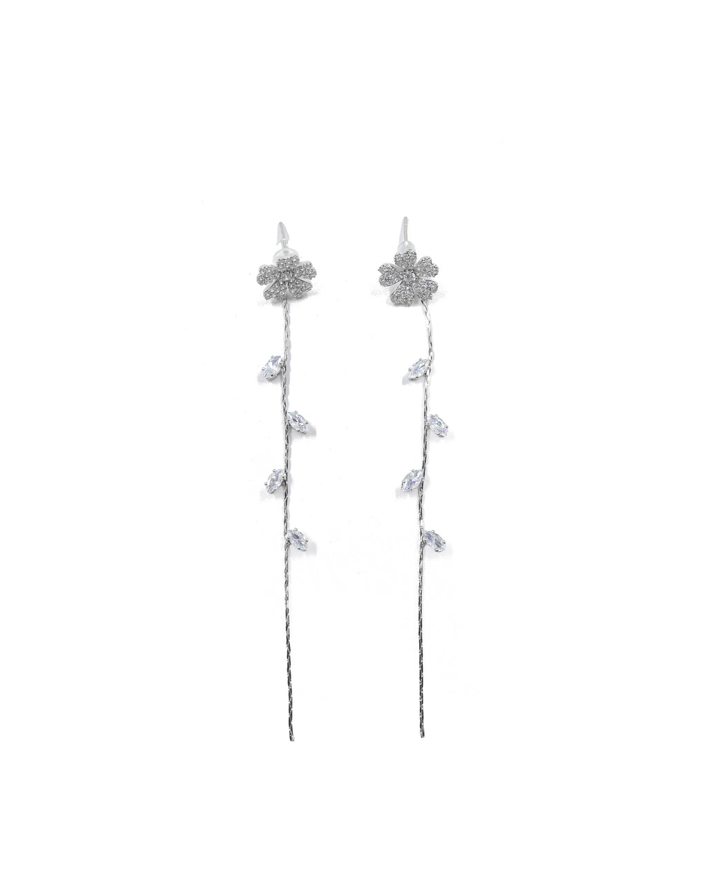 Aretes Largos Ansheli Plateados M21 Oro Laminado