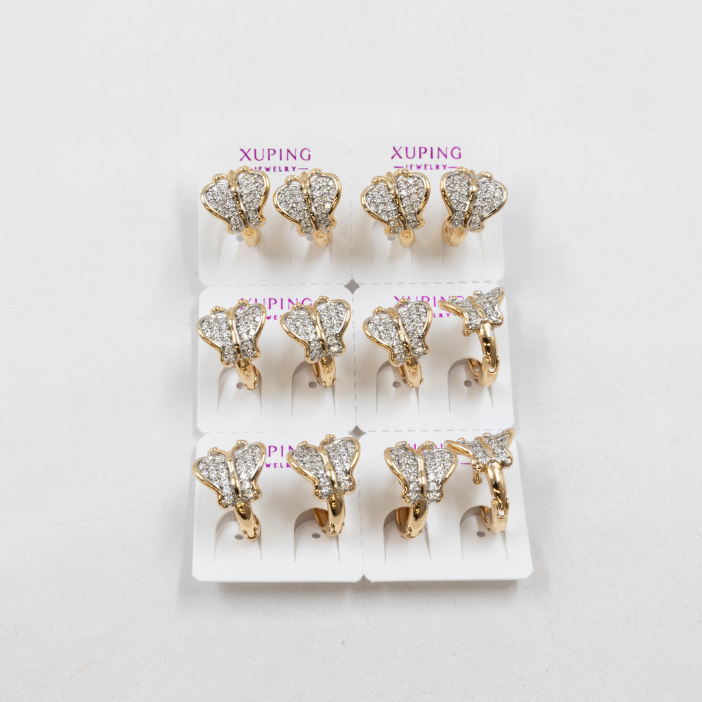 Paquete de 6 pares de Aretes Xuping Dorado M15 Oro Laminado
